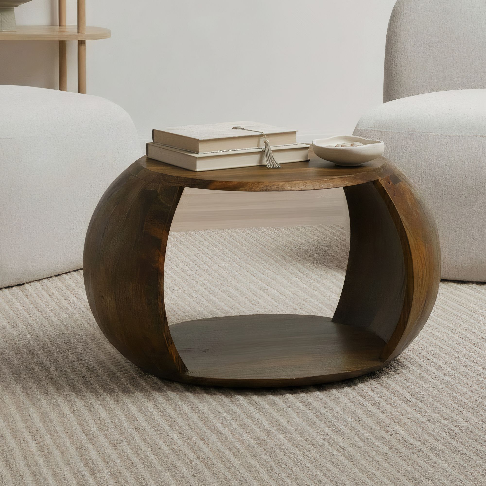 Couchtisch Utne Massivholz Mango Ø 60 × H 36 cm