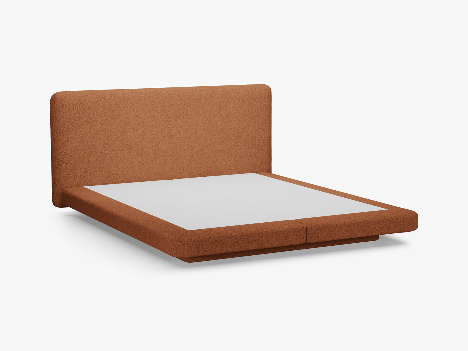 Micadoni Polsterbett mit Kopfteil Linea Boucle Baloo Terrakotta 160x200