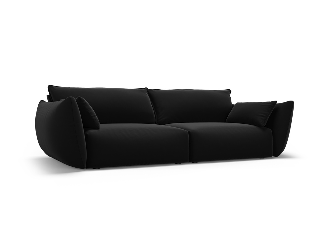 Cosmopolitan Design Sofa Matera 3-Sitzer Samt Salvador Schwarz