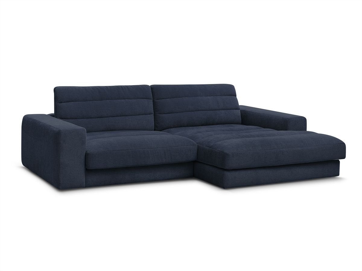 Bobochic Sierra Ecksofa Strukturstoff Dunkelblau Ecke rechts