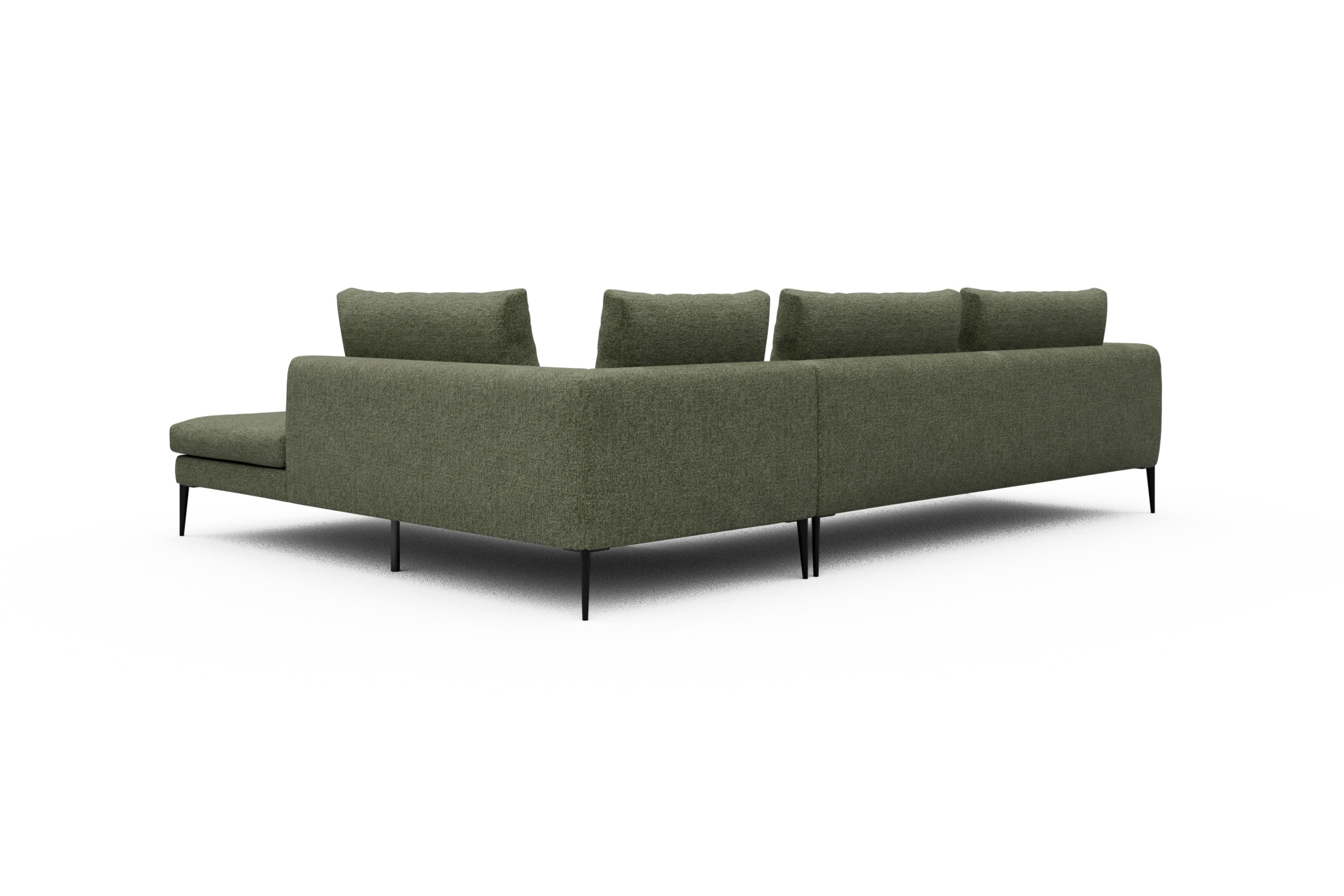 Ecksofa Paul Relax-Ecke links mit 3-Sitzer Carreno-Vivid-Green