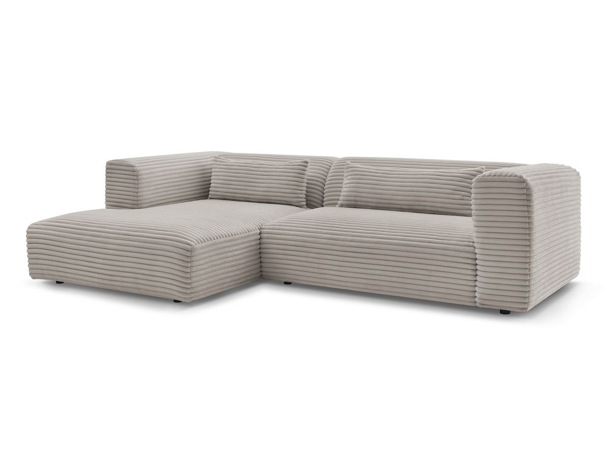 Bobochic Harry Ecksofa Breitcord weich Taupe Ecke links