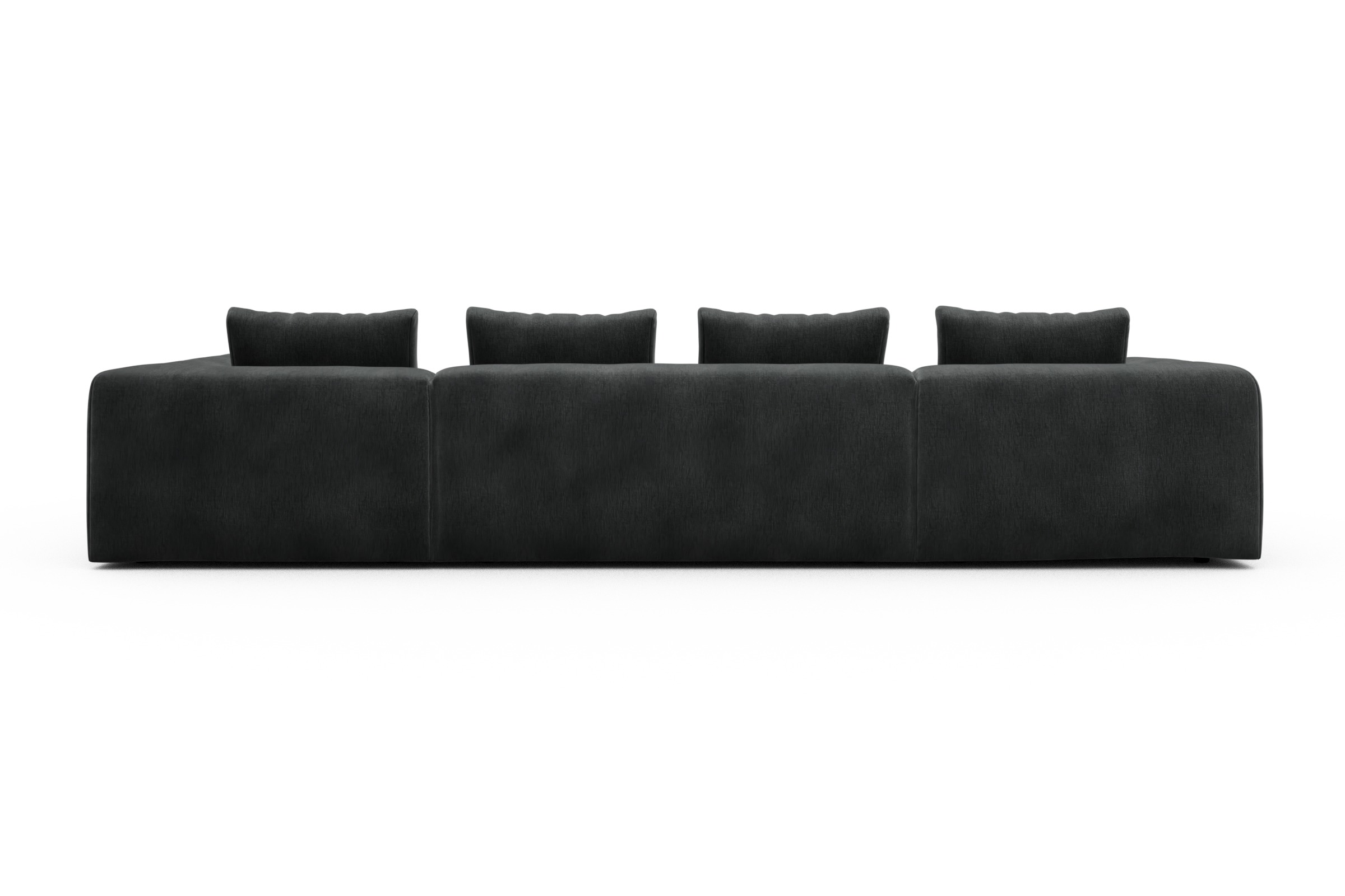 Wohnlandschaft Fred Relax-Ecke rechts mit 2-Sitzer und Chaiselongue links Samt Smooth 811-Deep-Warm-Grey
