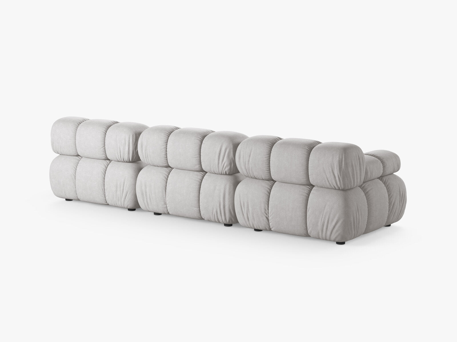 Micadoni Modulares Sofa Bellis 3-Sitzer Strukturierter Stoff Liberty Hellgrau
