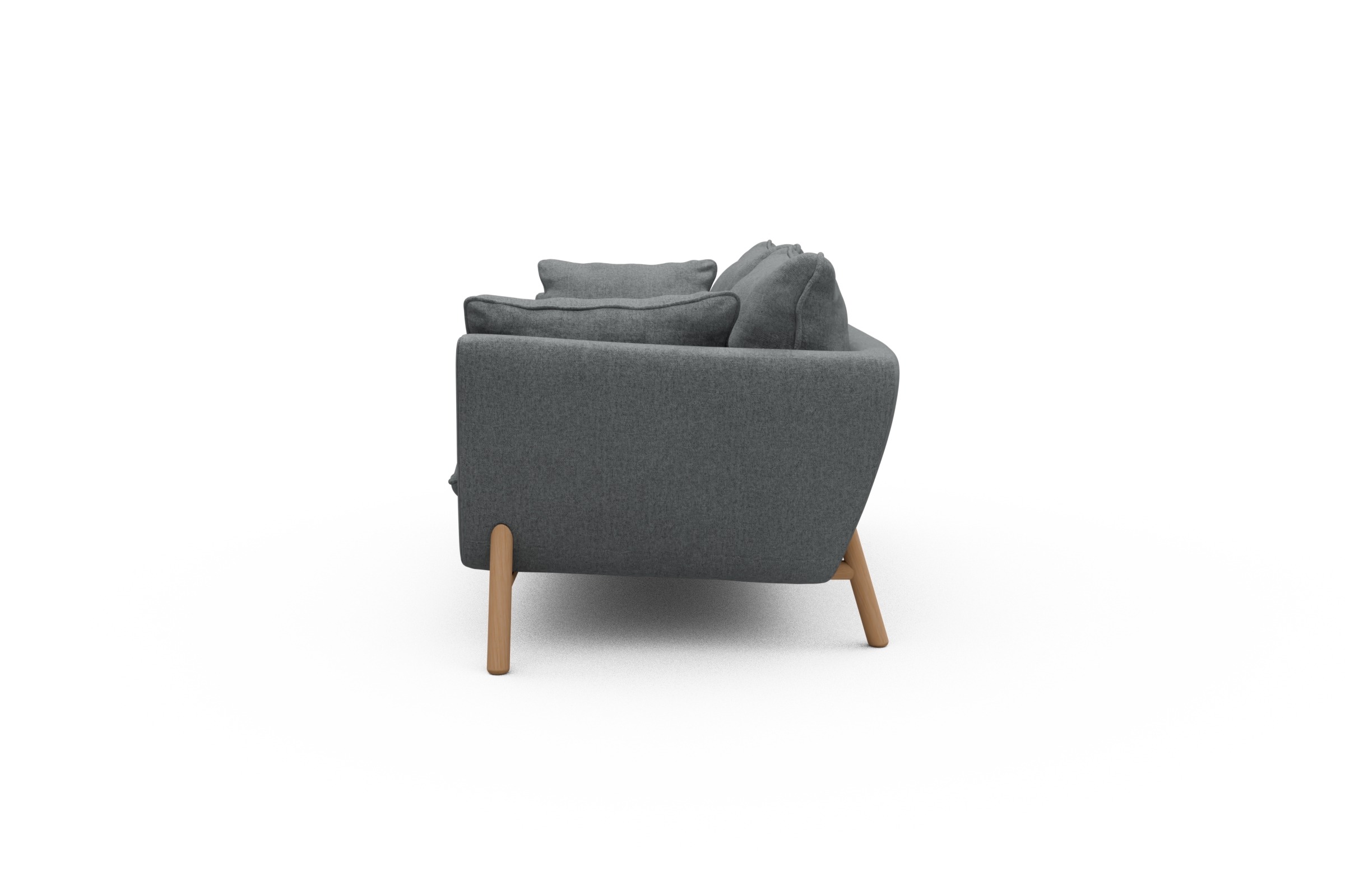 Sofa Emil PREMIUM 2-Sitzer Beinfarbe Eiche Natur Casone-Gravel-Grey