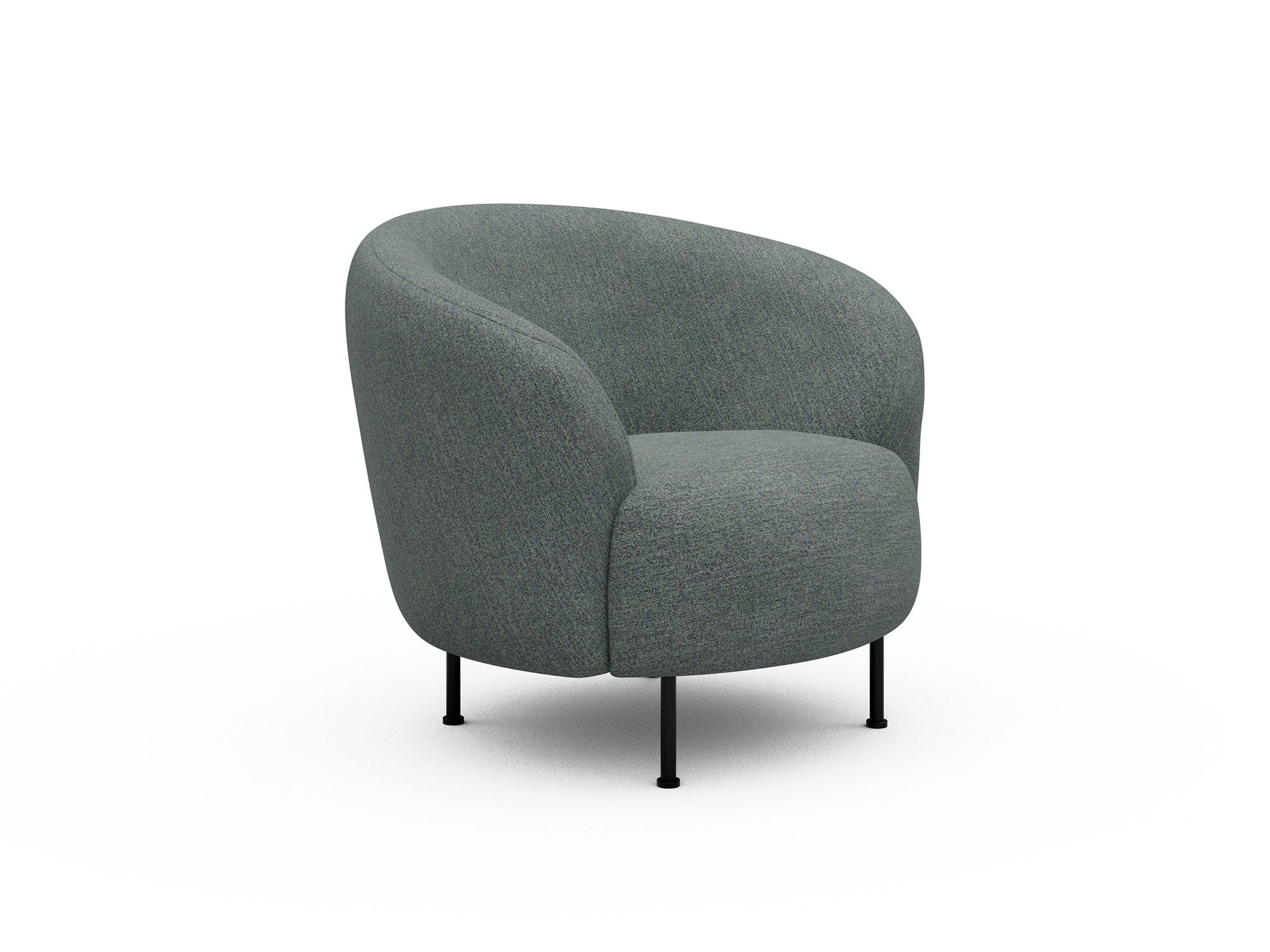 Sessel Ronda Metallbeine Schwarz Boucle Carreno 770-Cielo-Blue