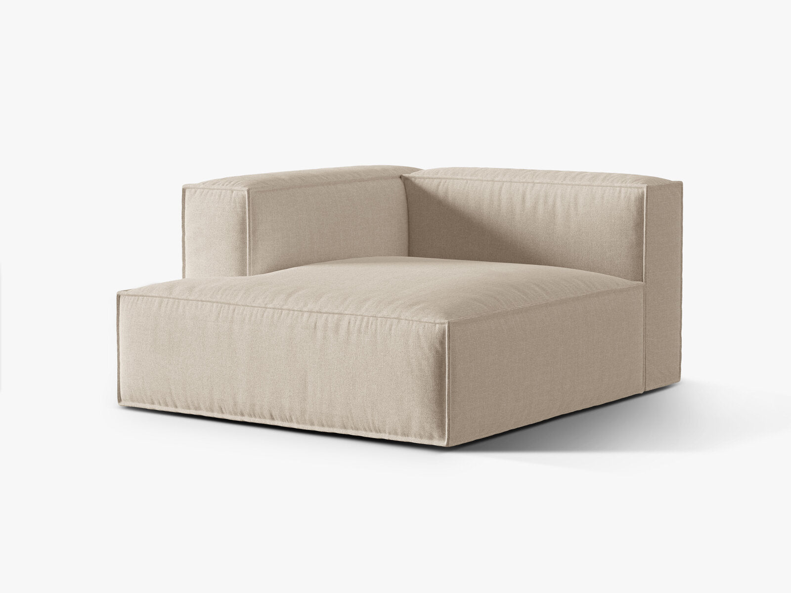 Micadoni Recamiere Nuria 1-Sitzer Links Strukturierter Stoff Beige