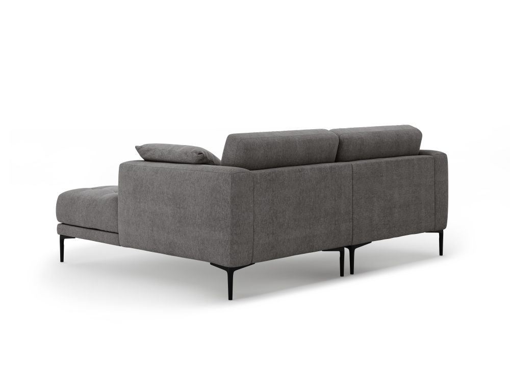 Cosmopolitan Design Ecksofa Lazio 2-Sitzer Strukturierter Stoff Sorella Grau Rechts