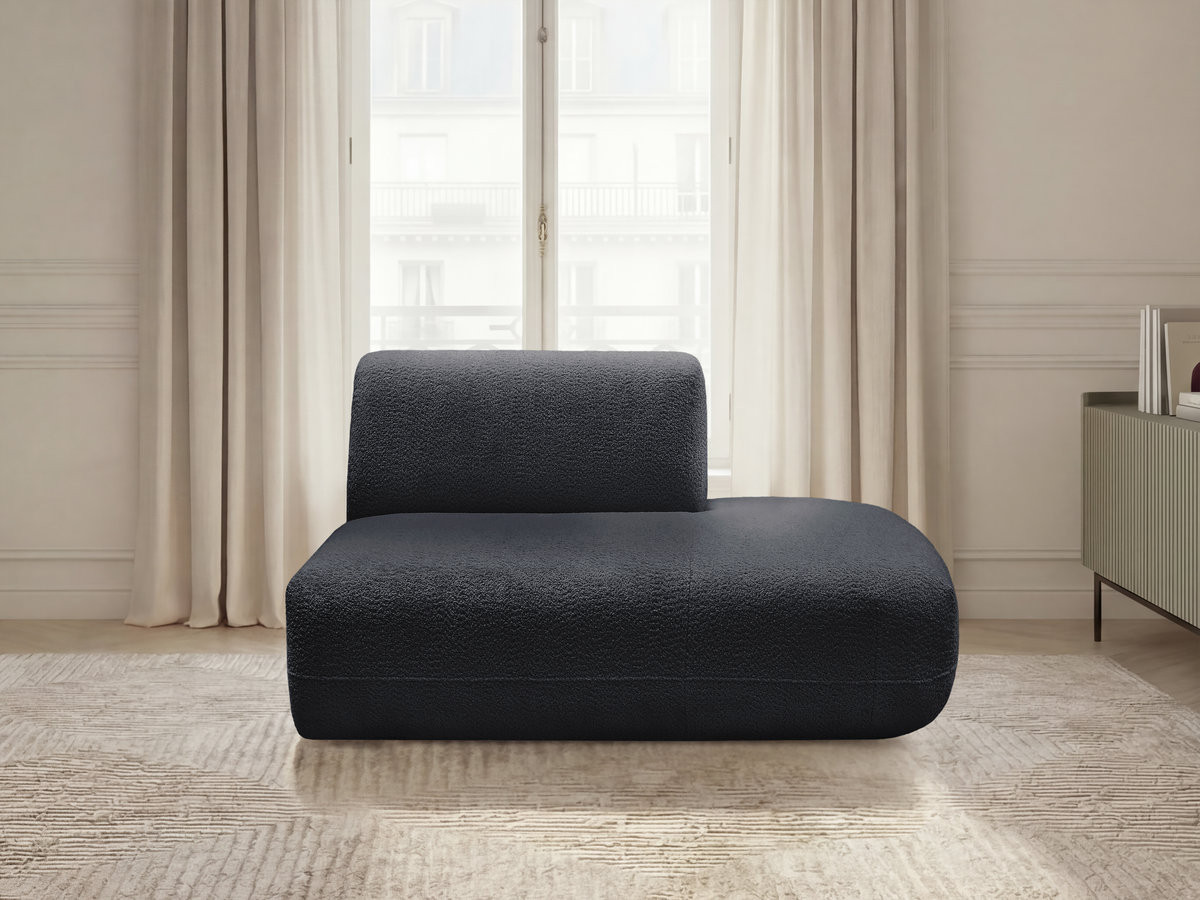Bobochic Anda Sofamodul 2-Sitzer Chenille Schwarz Ecke rechts