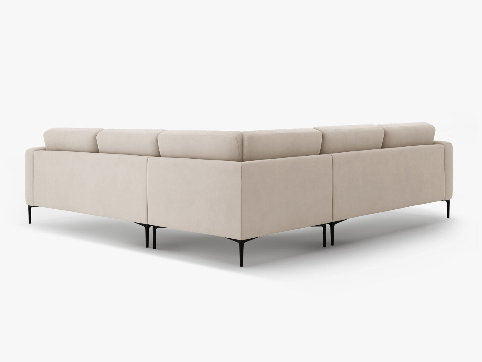 Micadoni Ecksofa Bemy 5-Sitzer Samt Beige