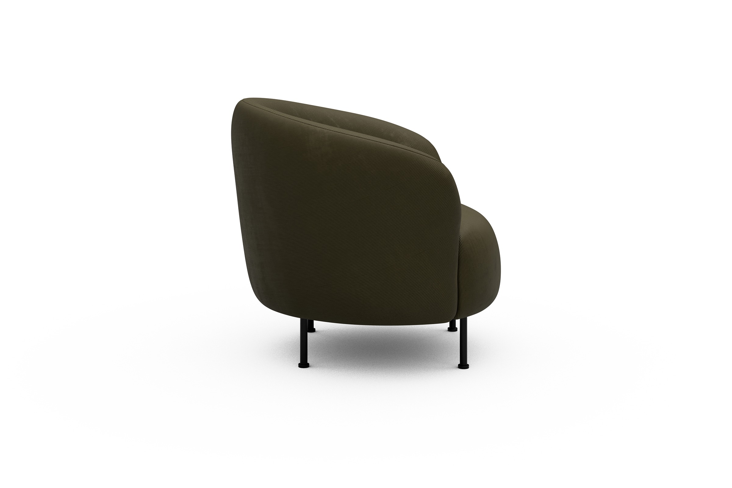 Sessel Ronda Metallbeine Schwarz Cordufine-Pine-Green