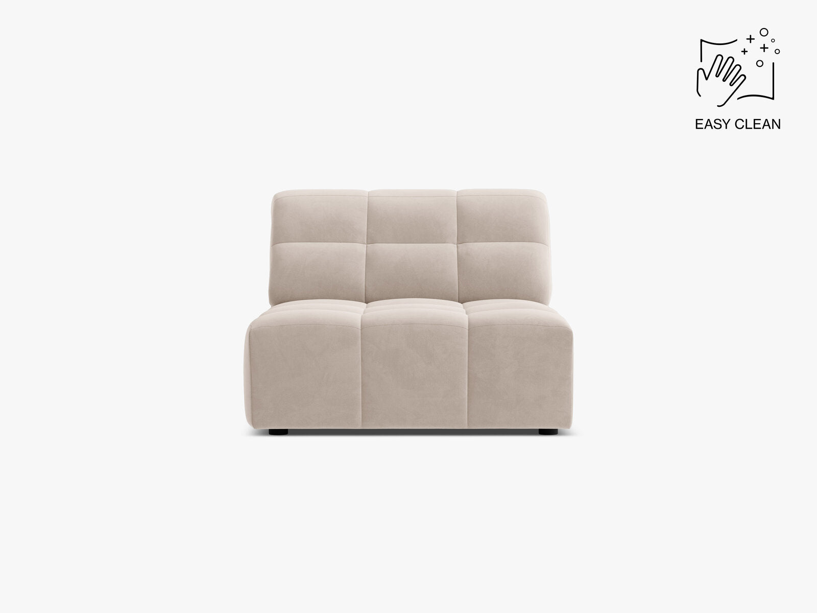 Micadoni Jennifer Sofamodul armlos Samt Venus Helles Beige