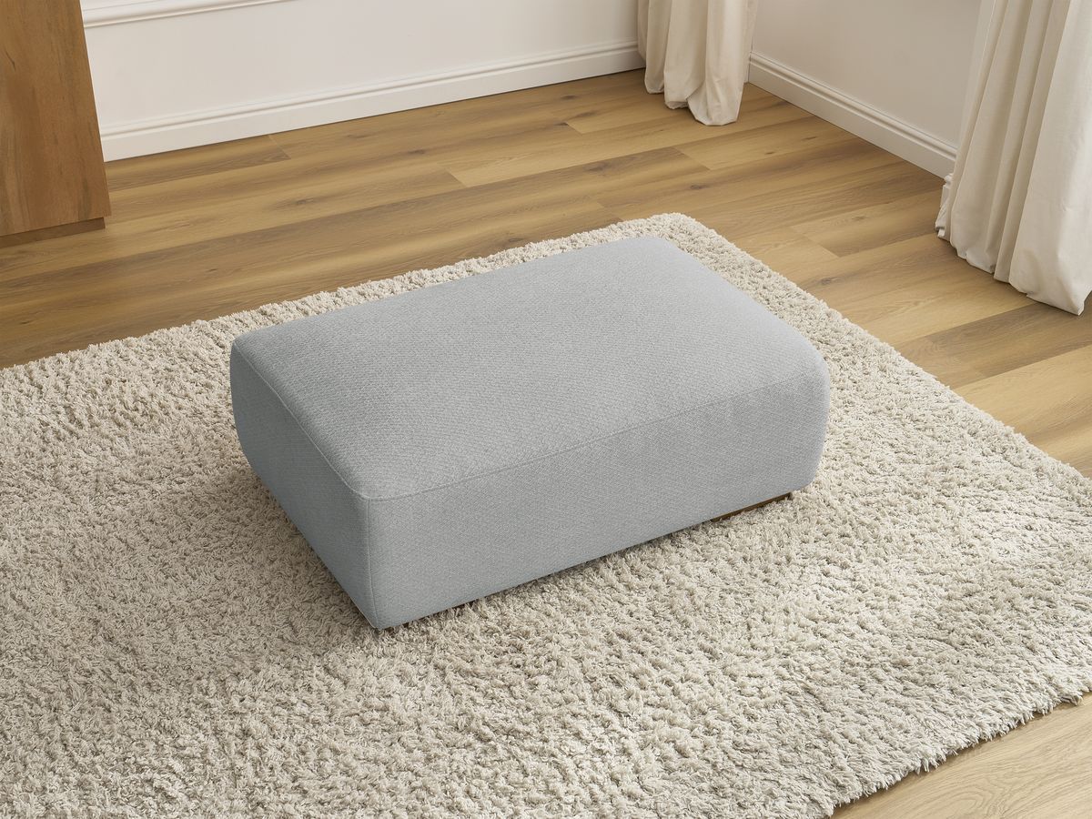 Bobochic Sidonie Pouf Melange-Stoff Hellgrau