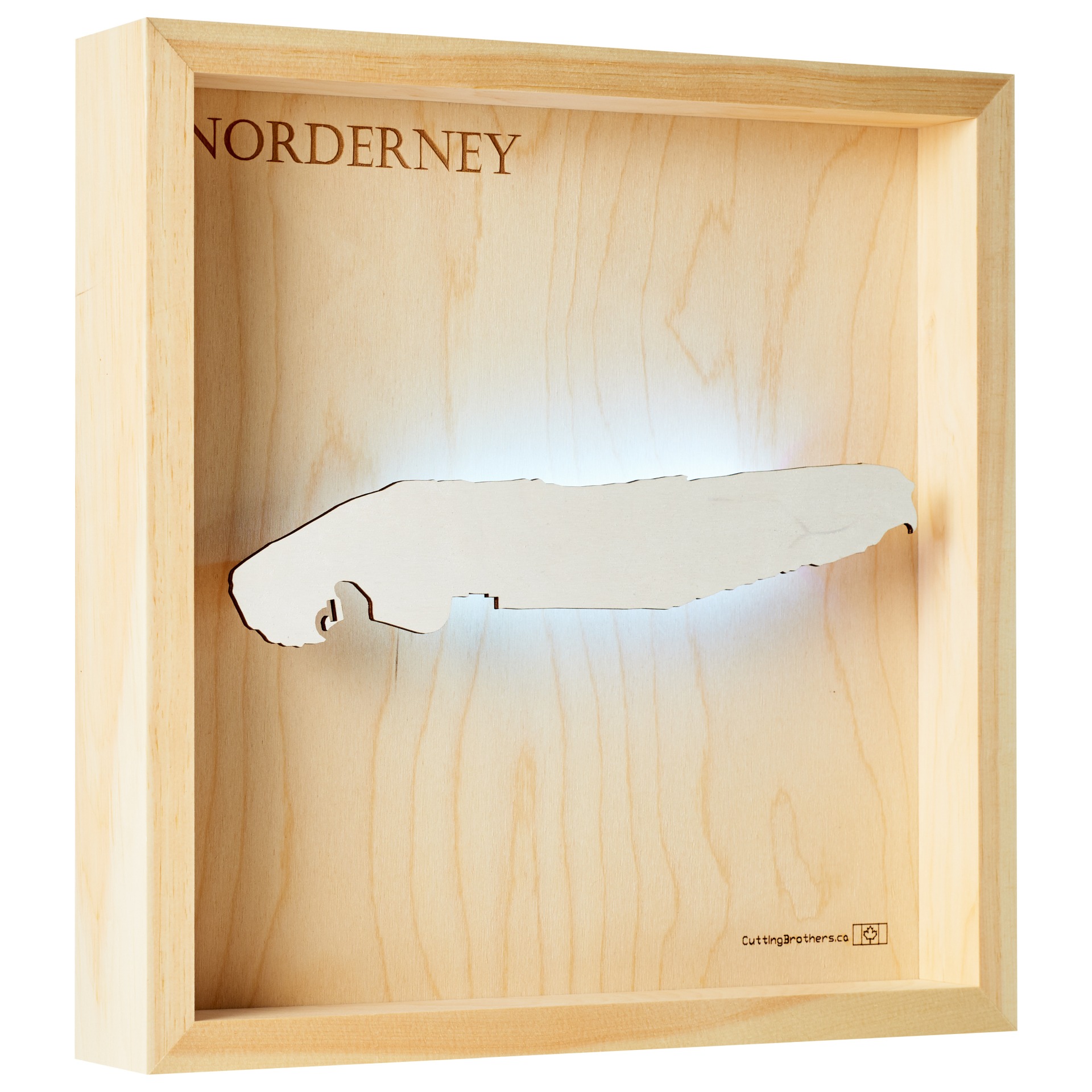 Cutting Brothers LED Licht Norderney 3D Insel Holz Karte