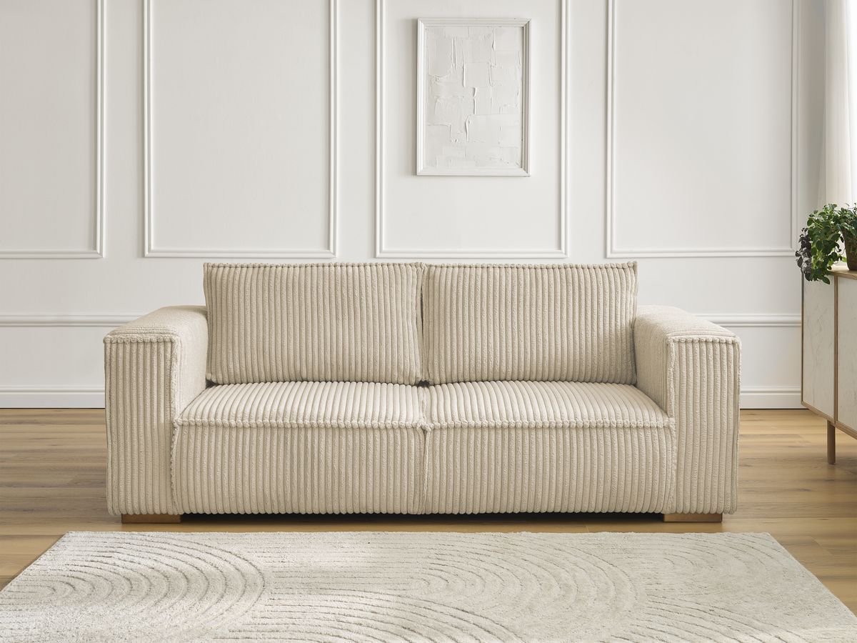 Bobochic Chelsea Sofa 2-Sitzer Breitcord weich Taupe
