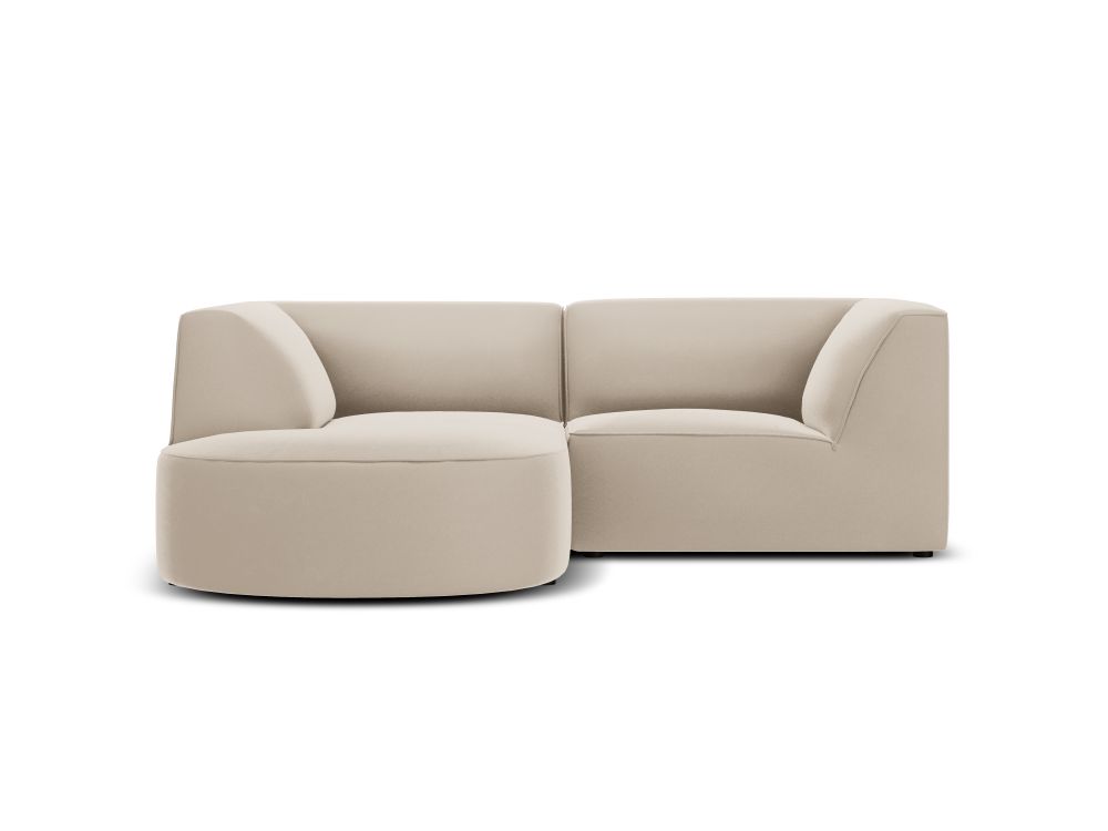 Cosmopolitan Design Ecksofa Siena 3-Sitzer abgerundet Samt Salvador Beige Links