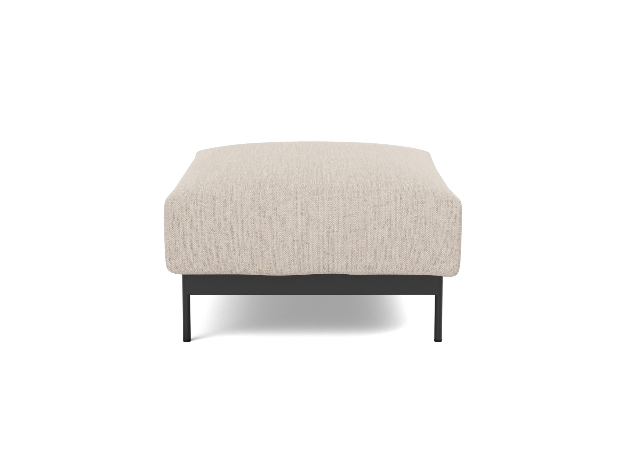 Hocker Malloy Webstoff Blida 612-Sand-Grey Beine Schwarzes Metall