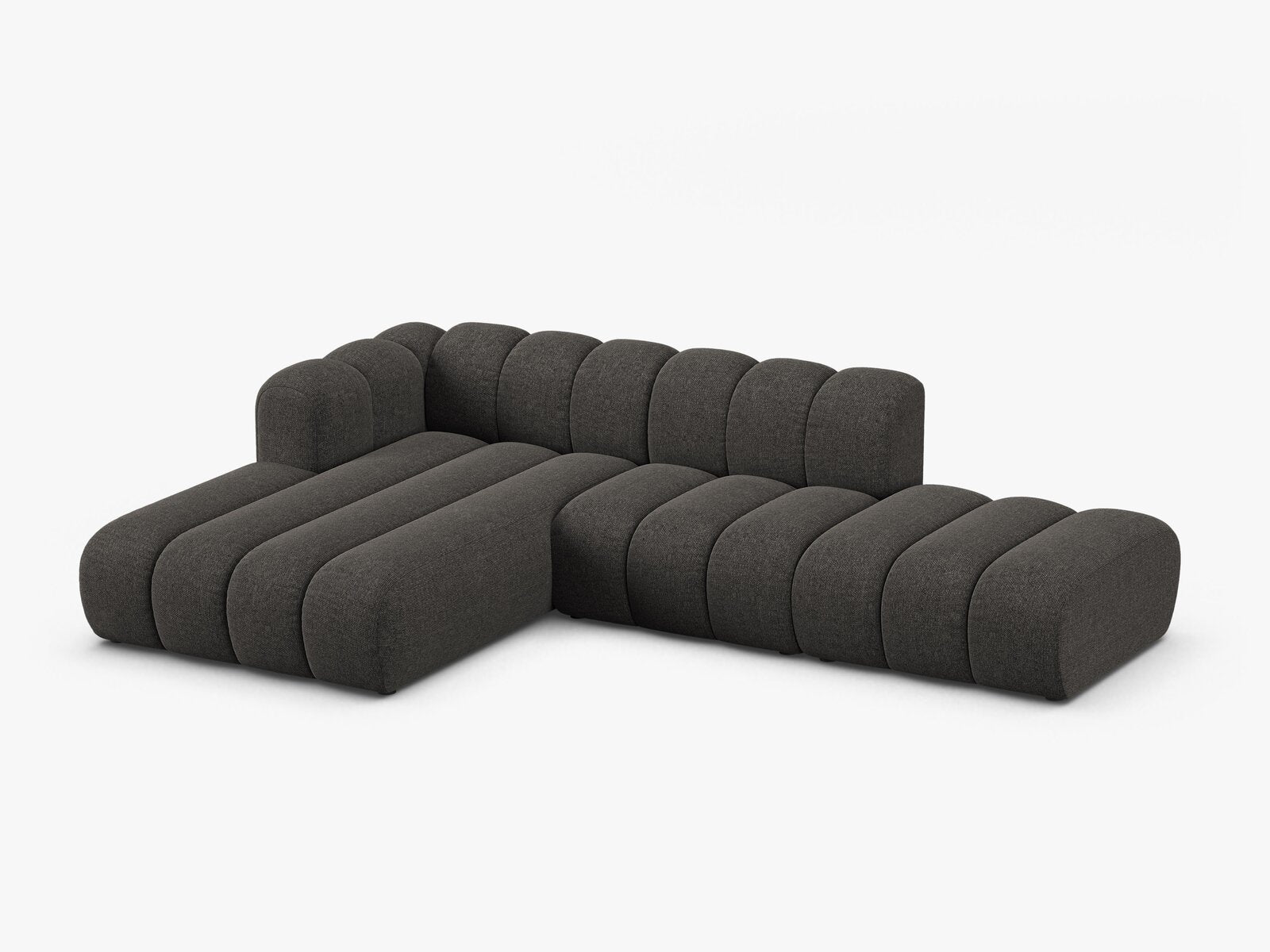 Micadoni Modulares Ecksofa offen Lupine 5-Sitzer Links Chenille Eden Dunkelgrau