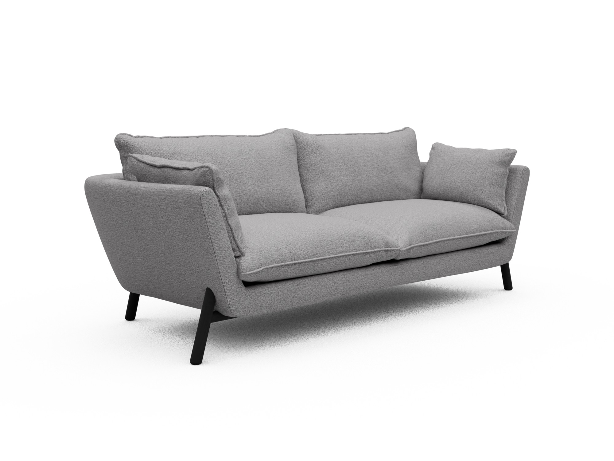 Skandi Home Sofa Emil Soft 3-Sitzer Beinfarbe Eiche Schwarz Sama-Grey moebelfaktor
