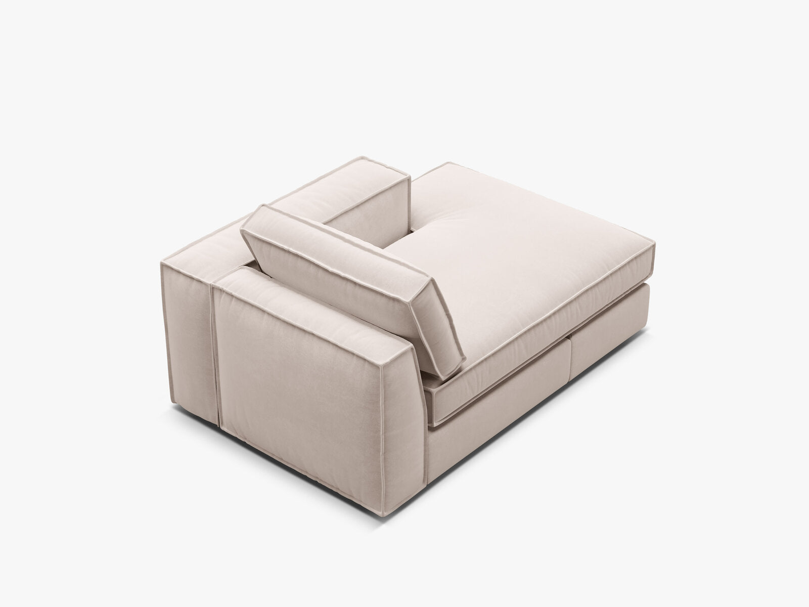 Micadoni Recamiere Pola Rechts Samt Salvador Beige