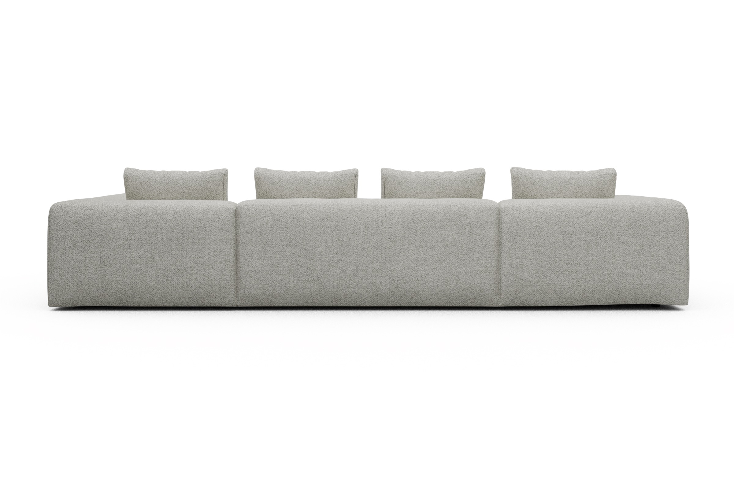Wohnlandschaft Fred Relax-Ecke rechts mit 2-Sitzer und Chaiselongue links Boucle Vanora 867-Warm-Sand