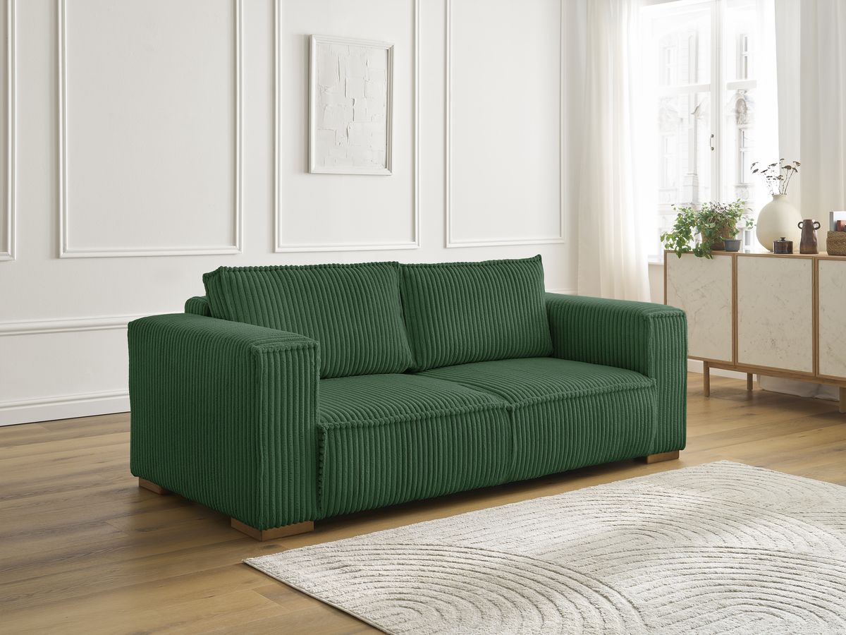 Bobochic Chelsea Sofa 2-Sitzer Breitcord weich Grün