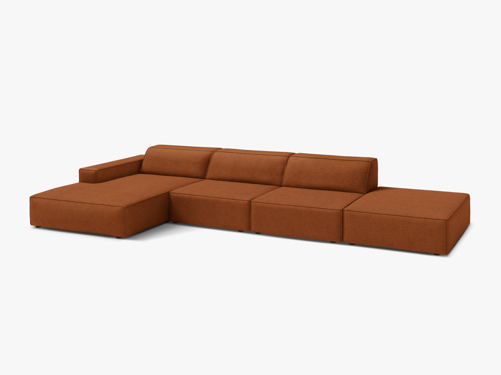 Micadoni Ecksofa Jodie 5-Sitzer Links Boucle Baloo Terrakotta