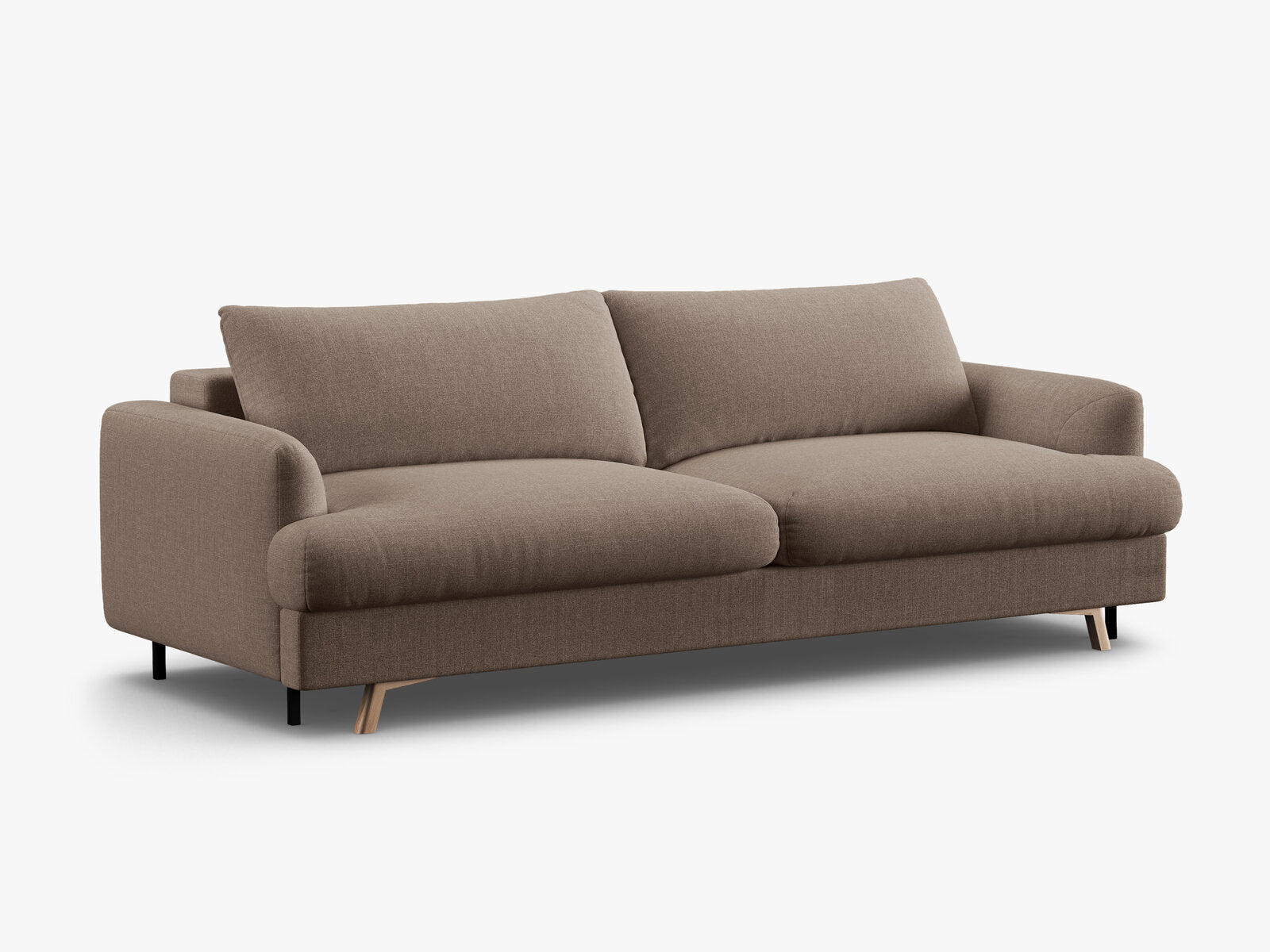 Micadoni Naomi Sofa Mit Bettfunktion Und Stauraum Strukturierter Stoff Liberty Cappuccino