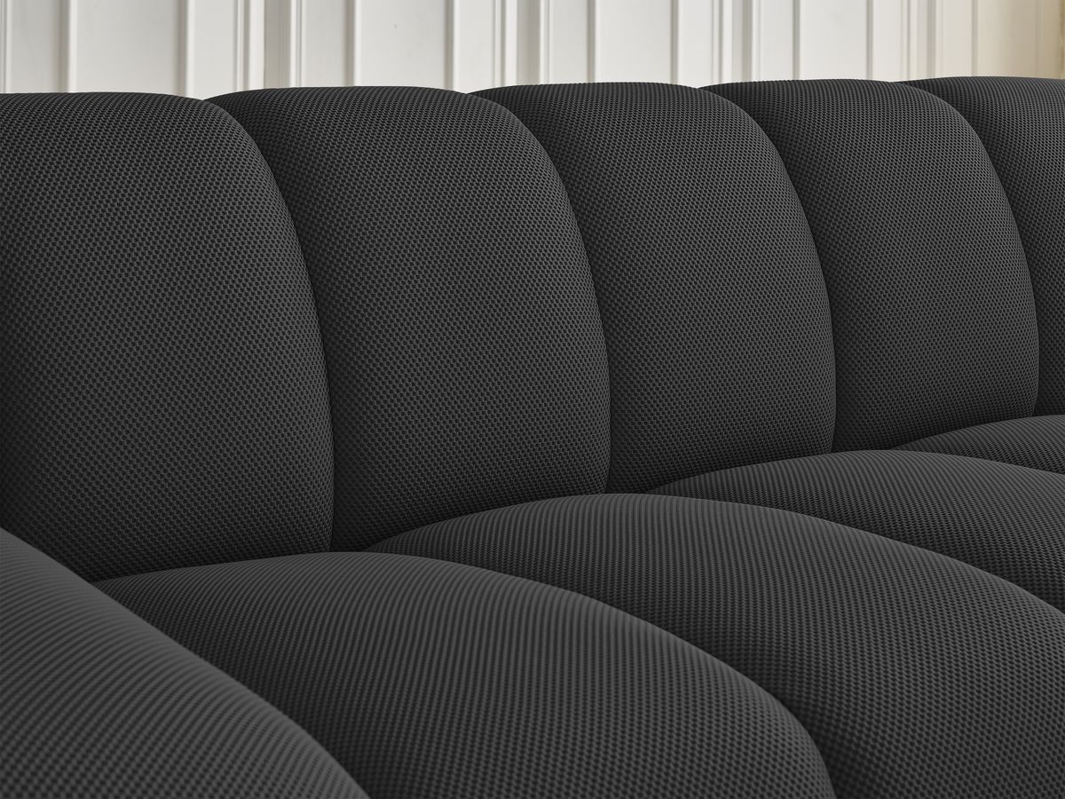 Bobochic Hayden Sofa 2-Sitzer Mesh-Stoff Schwarz
