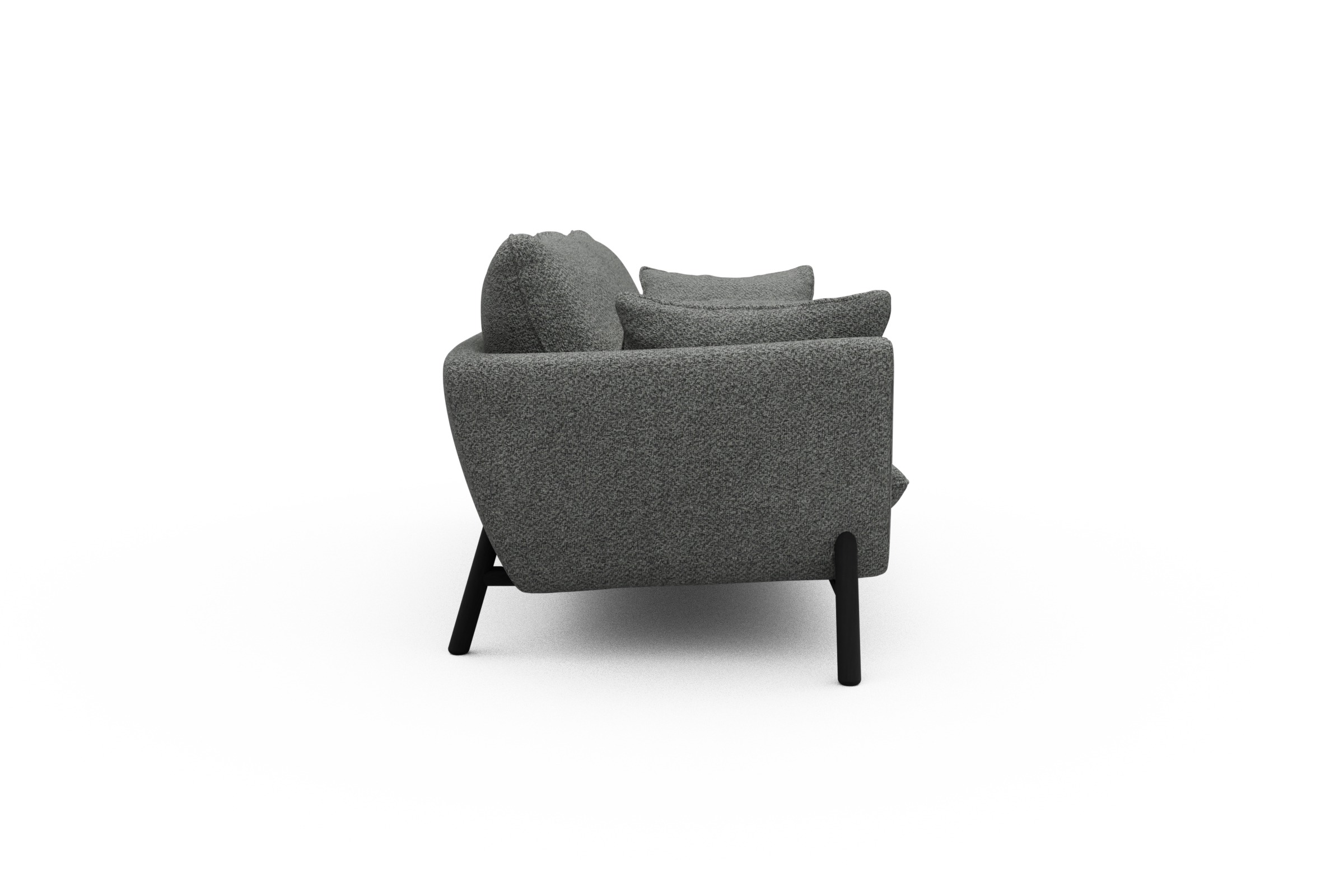 Sofa Emil 3-Sitzer Beinfarbe Eiche Schwarz Vanora-Warm-Grey