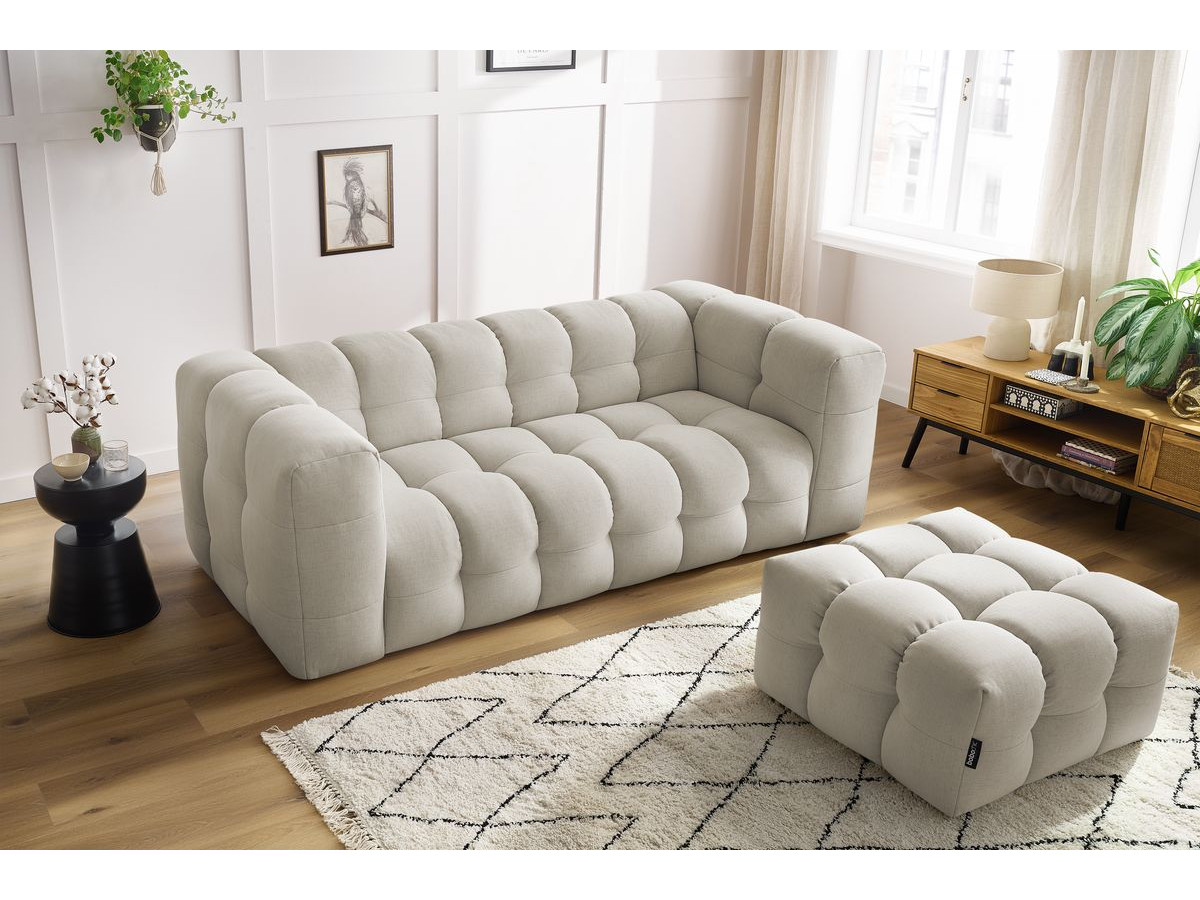 Bobochic Cloud Sofa 4-Sitzer mit Pouf Stoff Beige