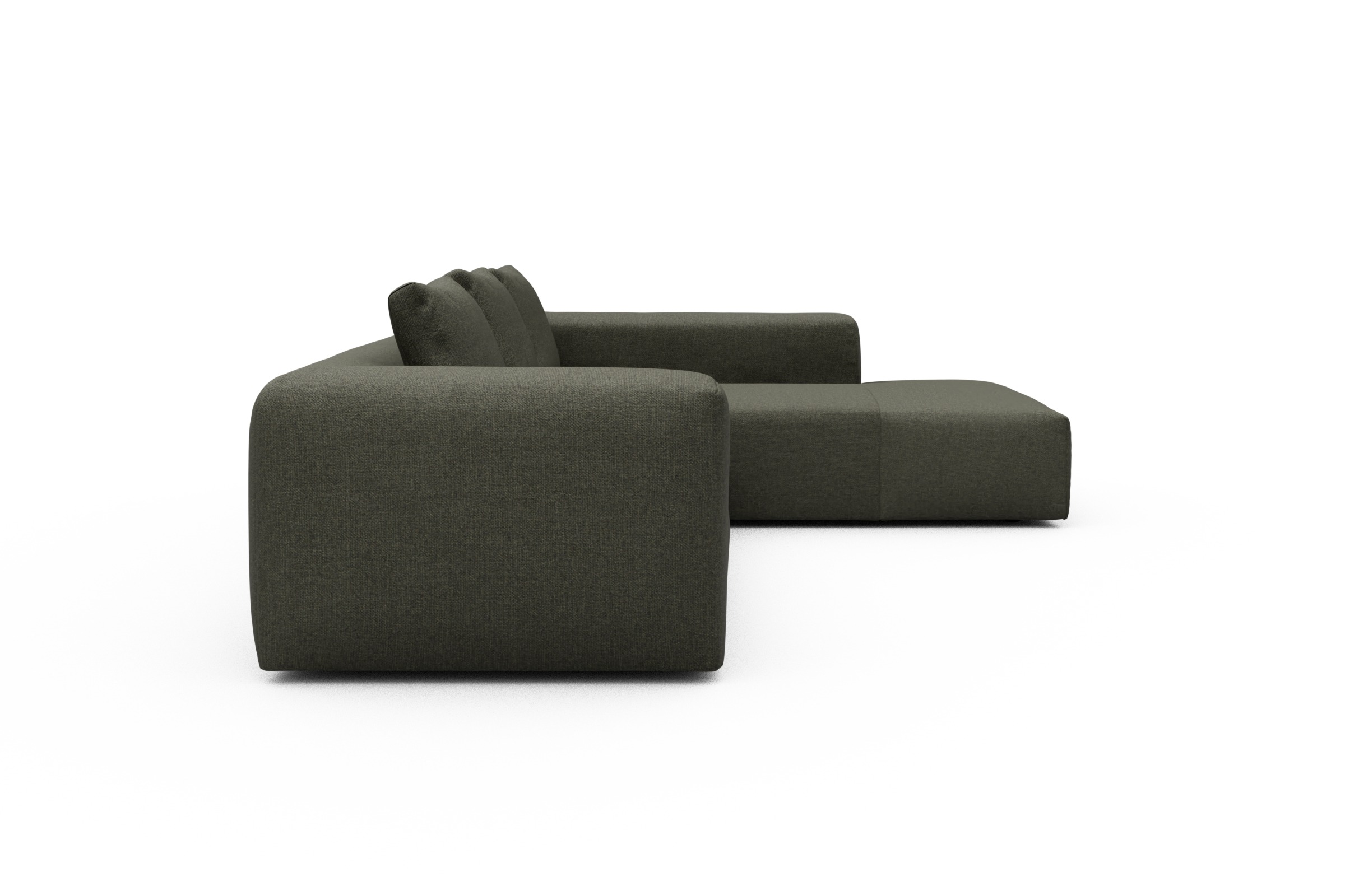 Ecksofa Fred Relax-Ecke rechts mit 2,5-Sitzer Sama-Winter-Moss