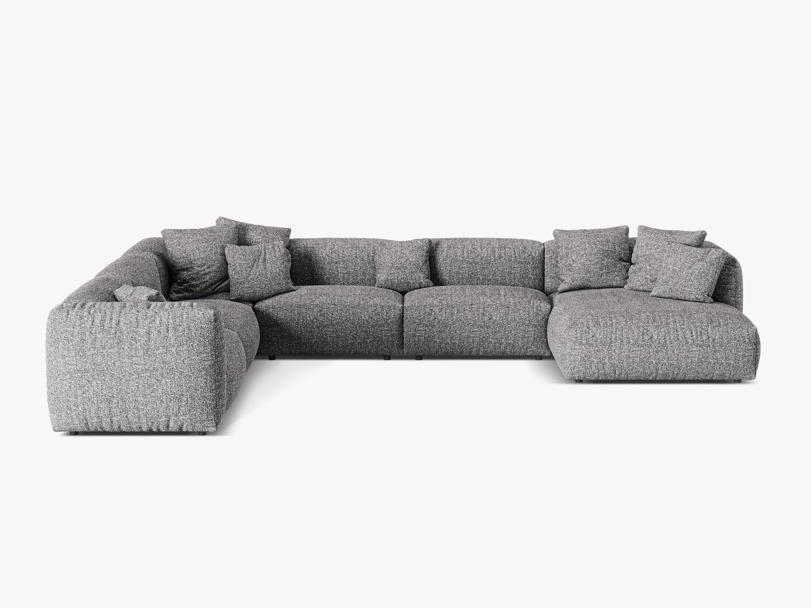 Micadoni modulares Ecksofa XL Martina 6-Sitzer Links Boucle Monet Graphit