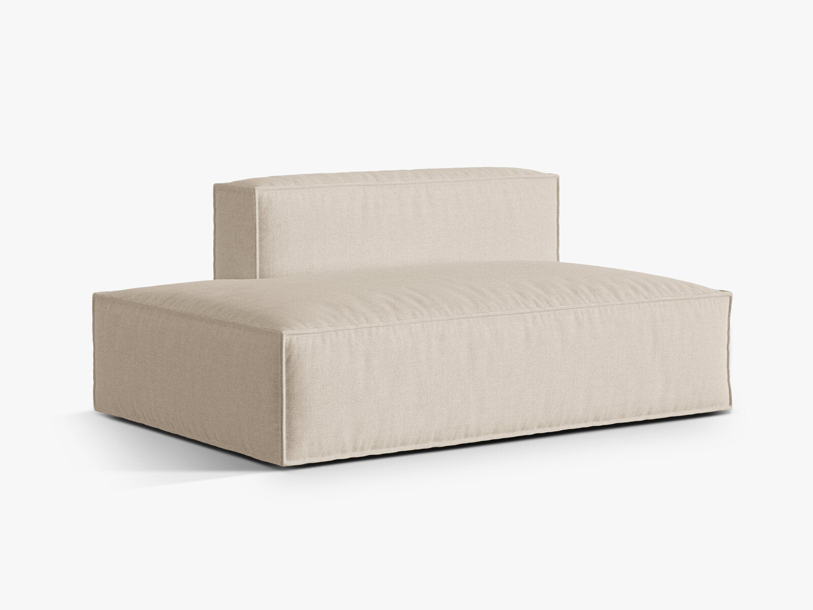 Micadoni Modul Nuria 3-Sitzer Links Strukturierter Stoff Beige