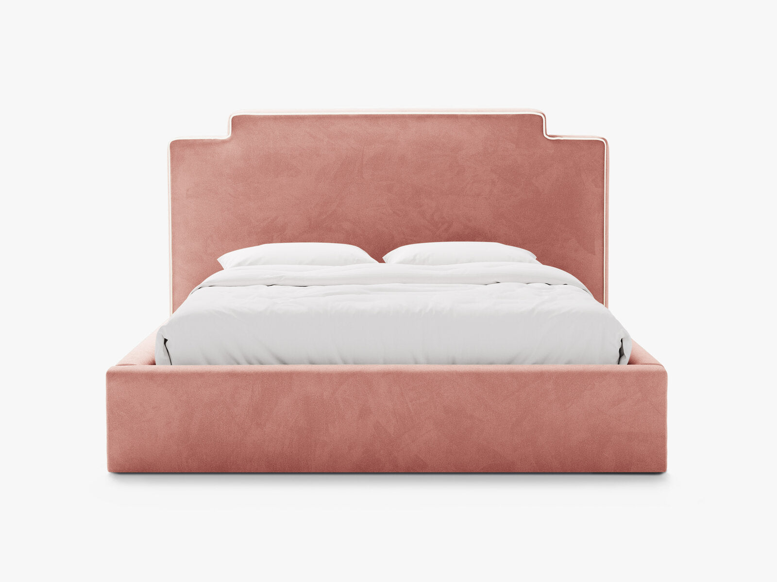 Micadoni Princess Samtbett mit Bettkasten und Kopfteil Samt Magic Velvet Elfenbein / Rosa 180x200