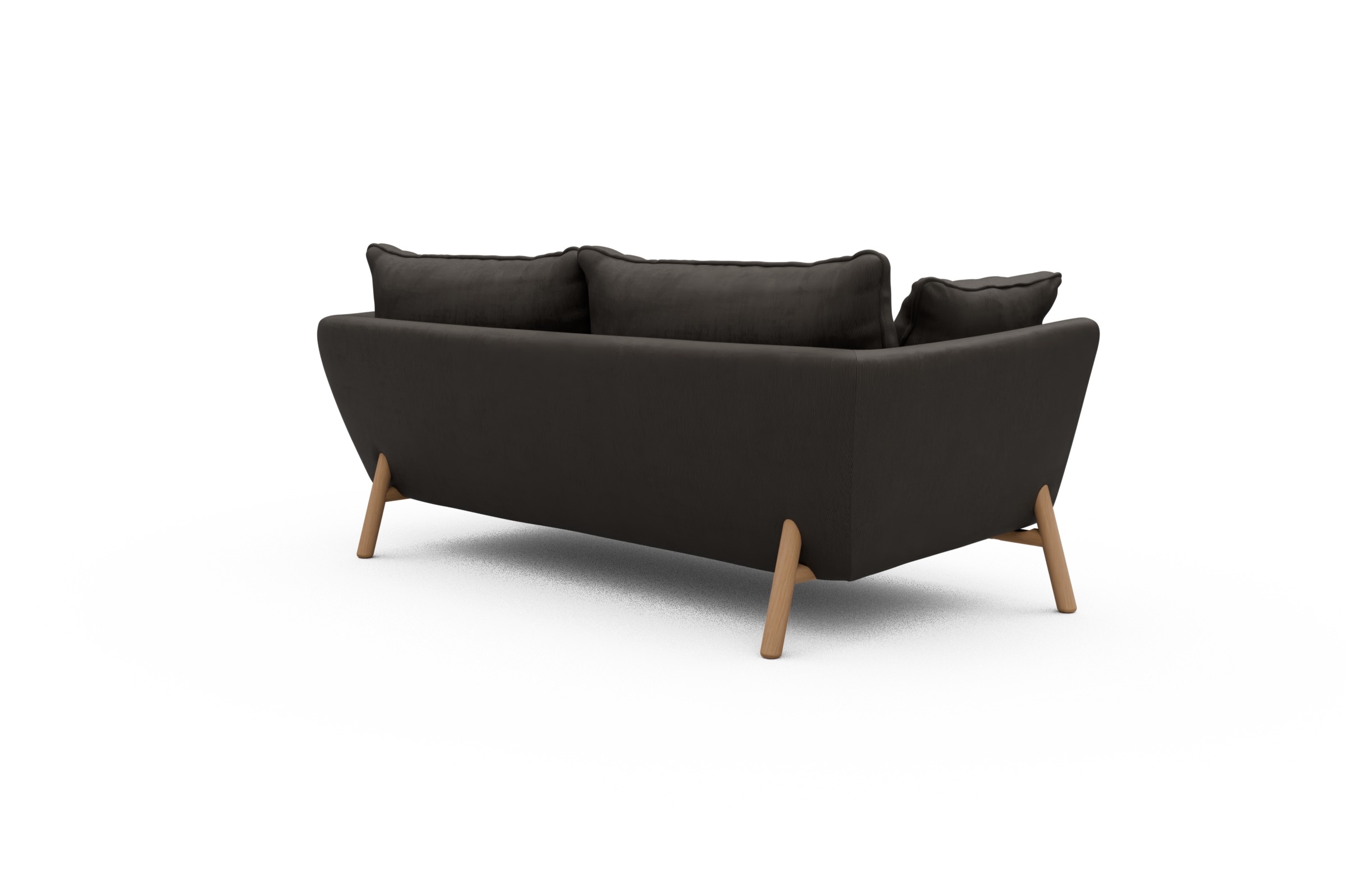 Sofa Emil PREMIUM 2-Sitzer Beinfarbe Eiche Natur Cordufine-Taupe