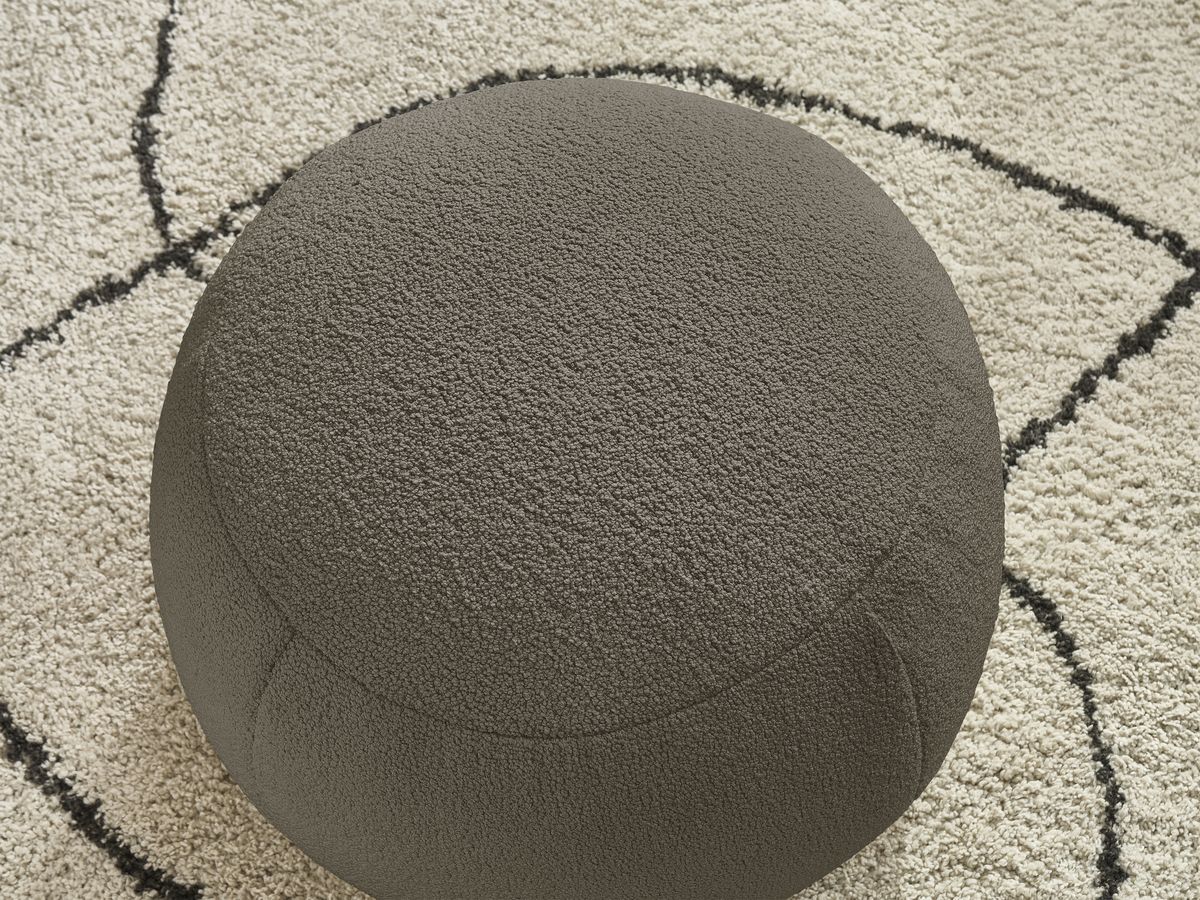 Bobochic Hayden Pouf, rund Bouclé-Stoff Braun, 60 cm