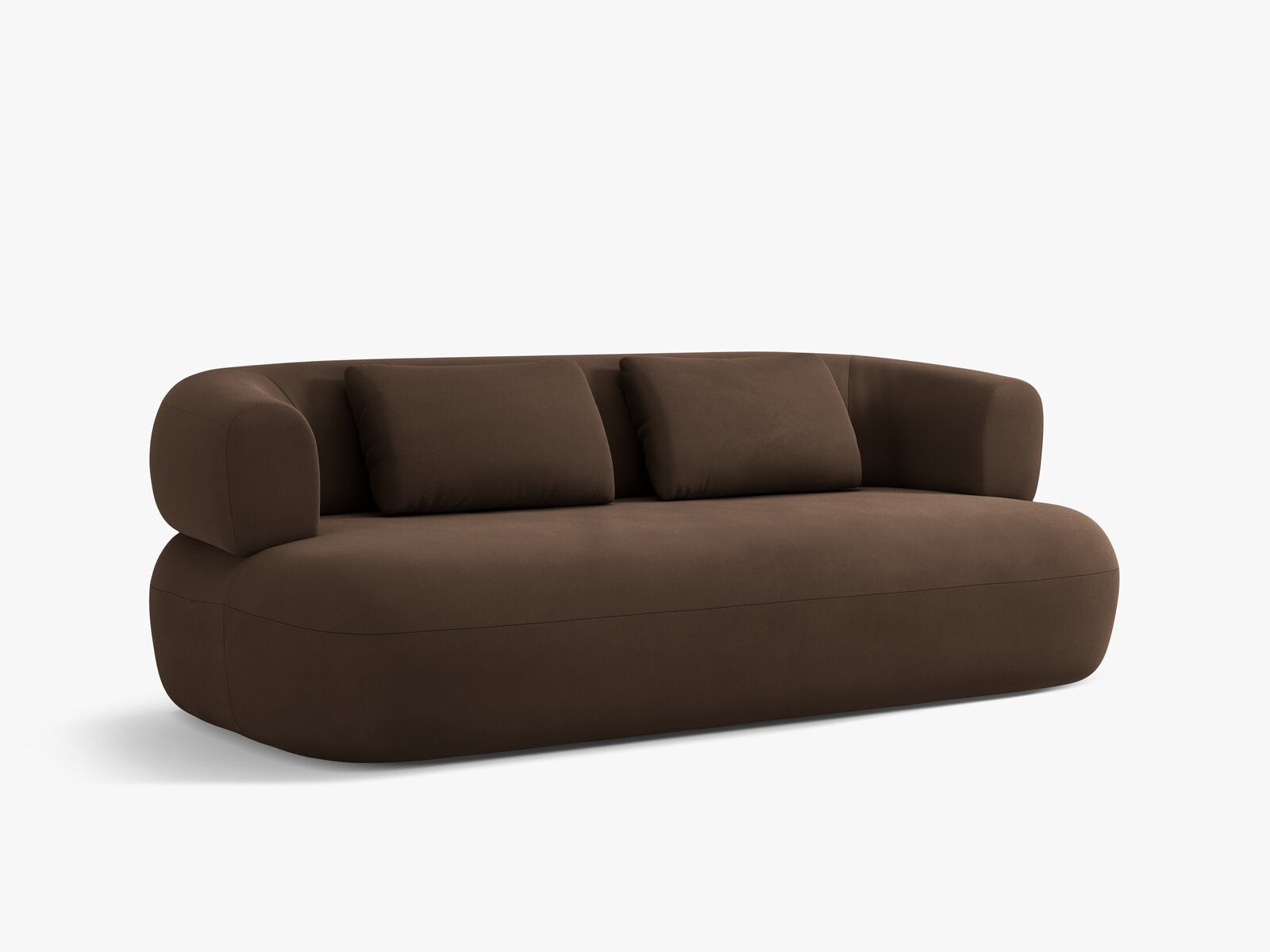 Micadoni Sofa Jenny 2-Sitzer Samt Salvador Schokolade