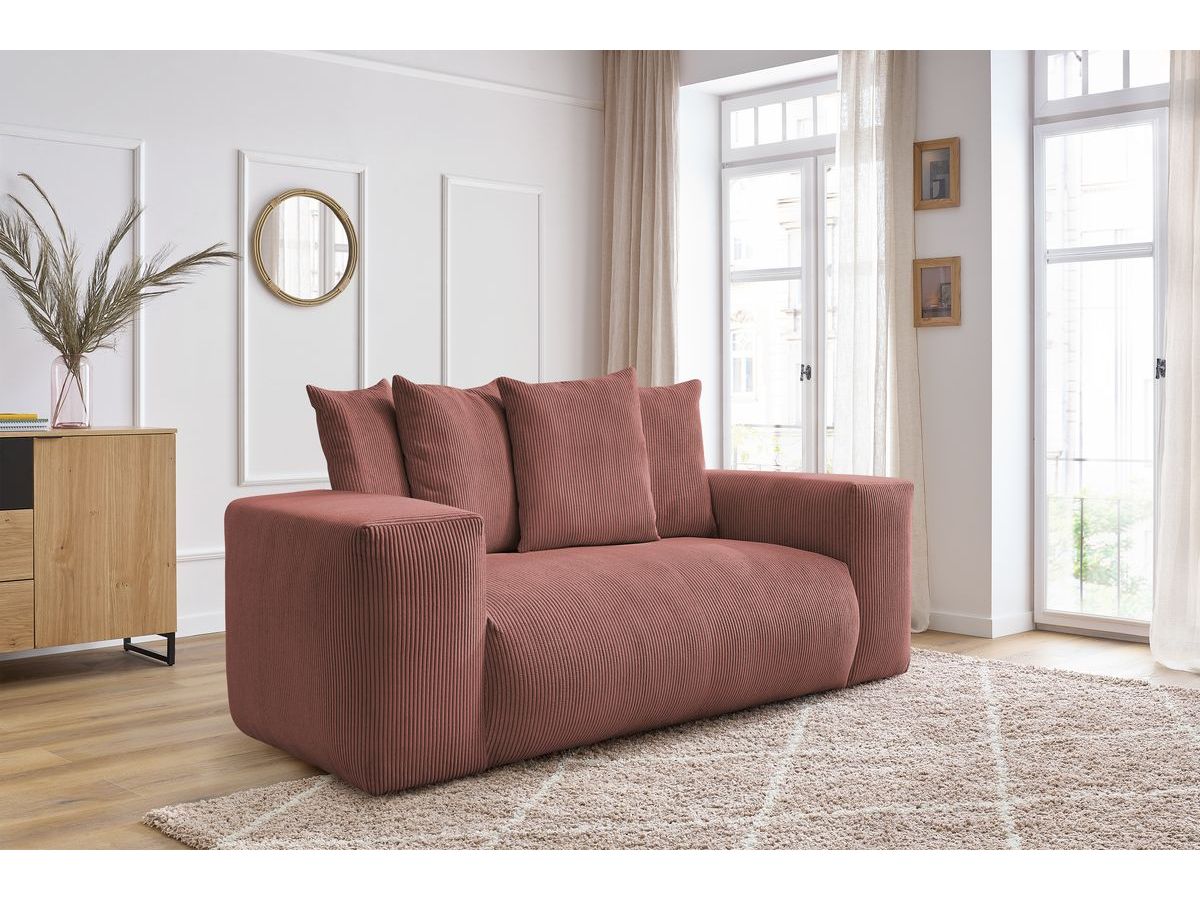 Bobochic Voltaire Sofa 2-Sitzer Cordsamt Rosa