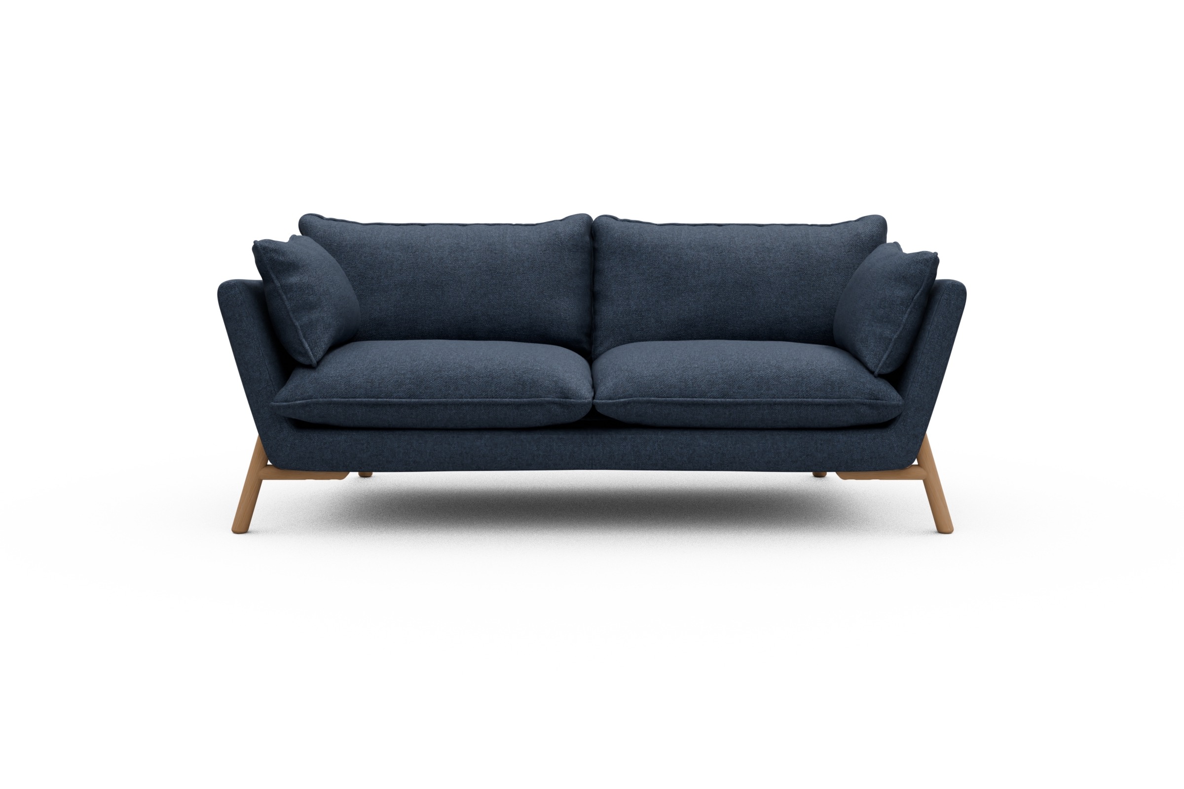Skandi Home Sofa Emil PREMIUM 2-Sitzer Beinfarbe Eiche Natur Sama-Deep-Blue moebelfaktor