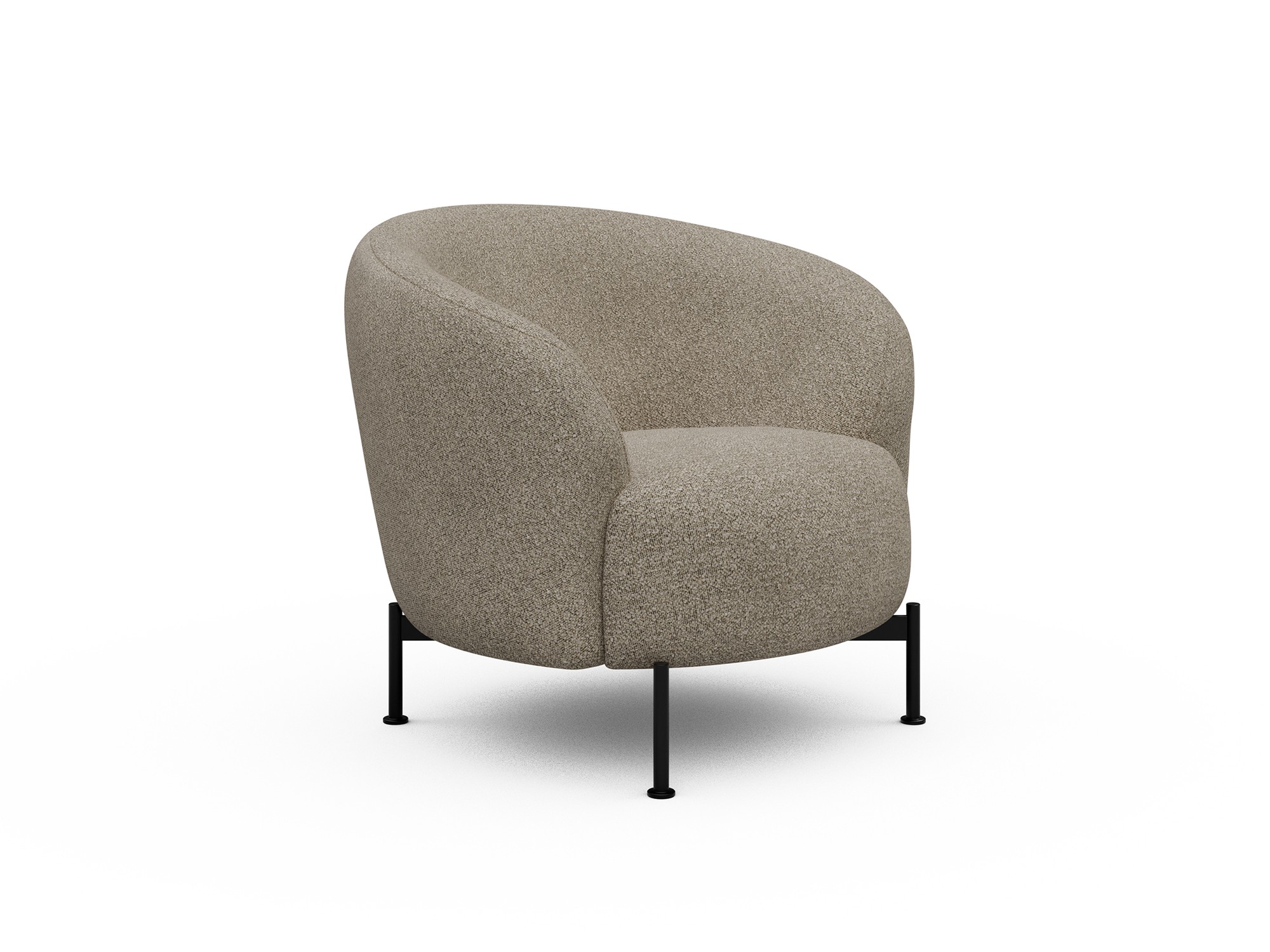 Sessel Ronda X-Metallgestell Schwarz Boucle Skandi 539-Beige