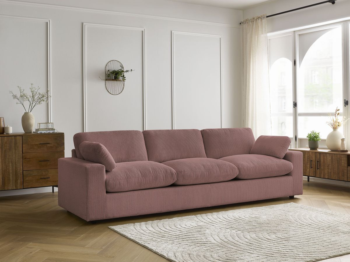 Bobochic Belair Sofa 4-Sitzer Cordsamt Rosa
