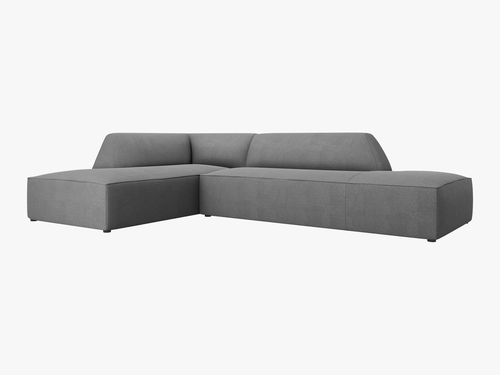 Micadoni Ecksofa Ruby 4-Sitzer Links Strukturierter Stoff Ottawa Grau