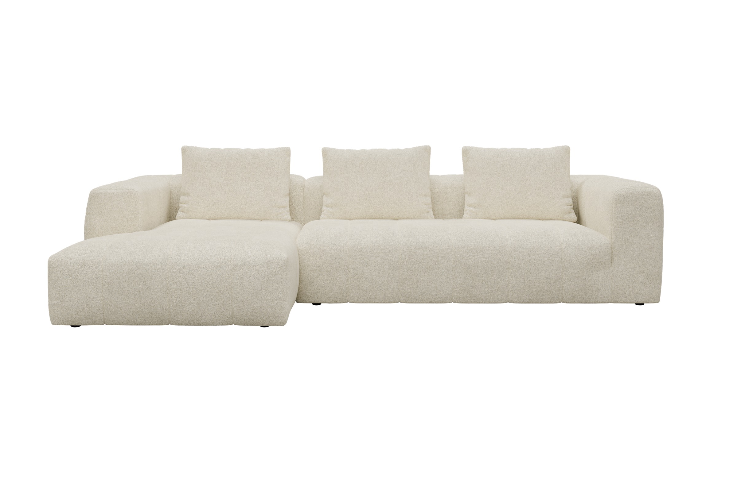 Hugo 2,5-Sitzer Armlehne rechts mit Chaiselongue Boucle-Off-White moebelfaktor