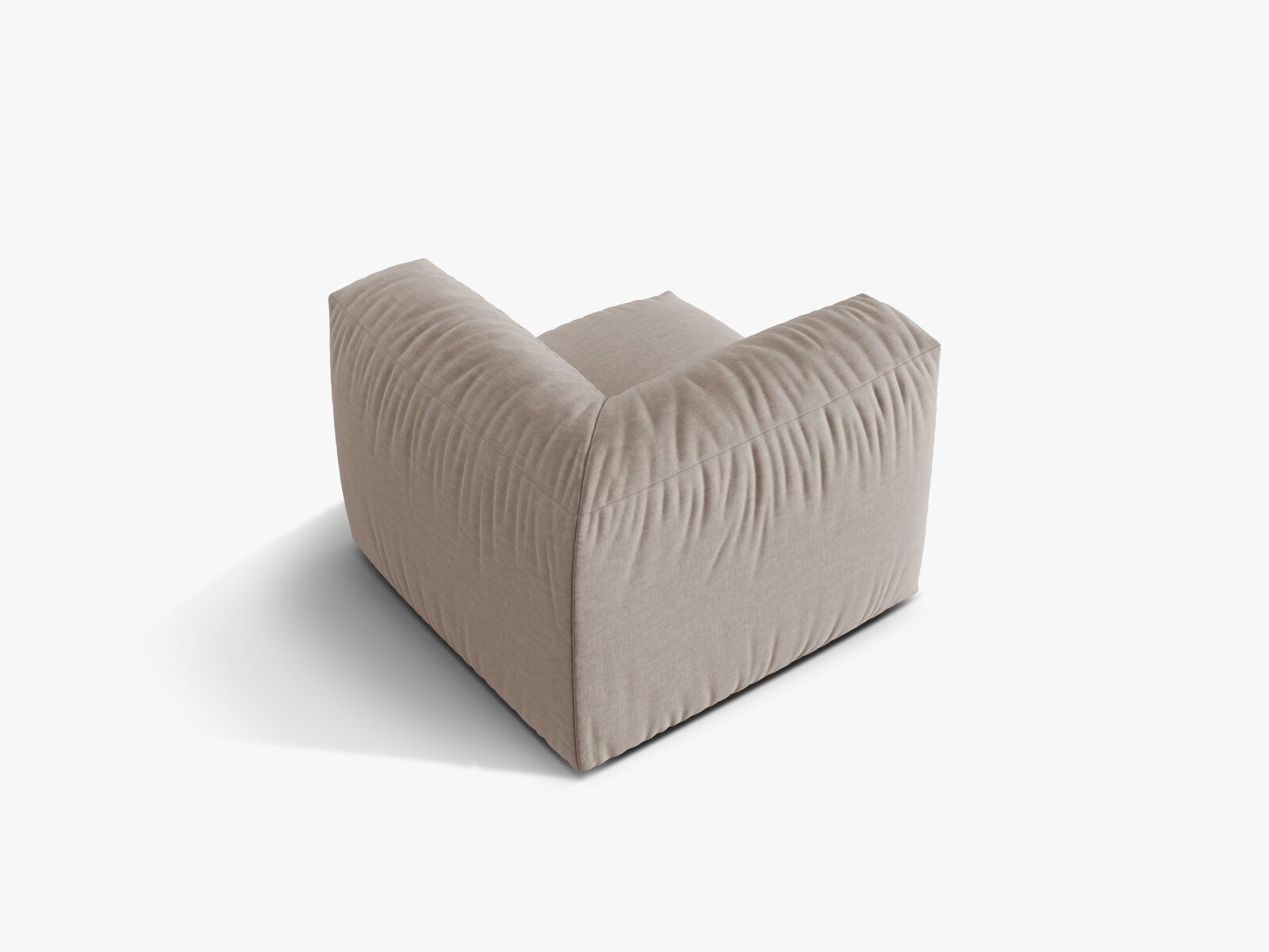 Micadoni Eckmodul Martina 1-Sitzer Klein Strukturierter Stoff Boston Dunkelbeige