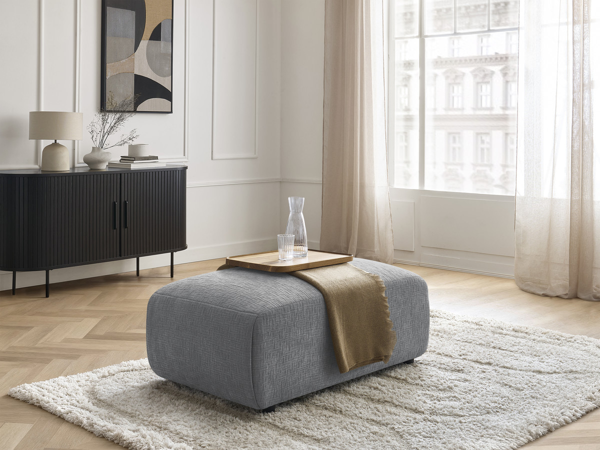 Bobochic Jana Pouf 63 × 114 cm Strukturstoff Dunkelgrau