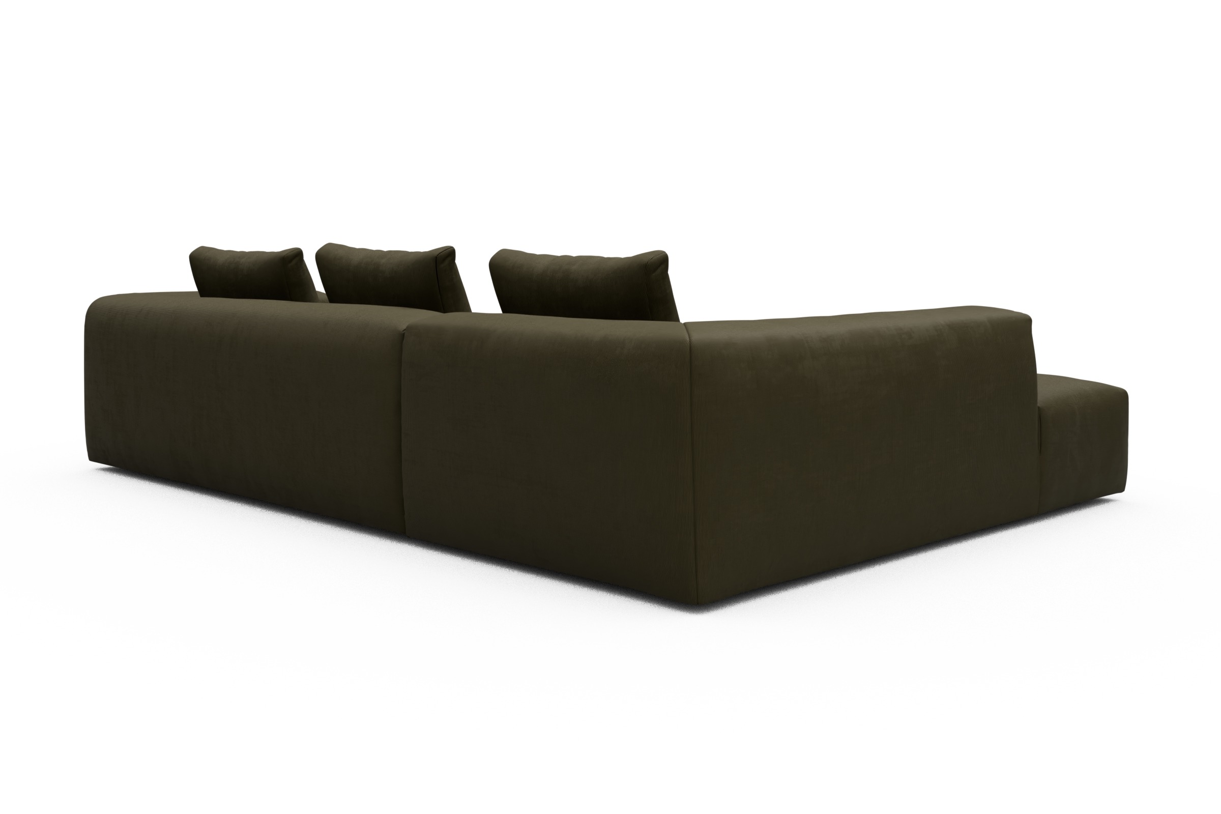 Ecksofa Fred Relax-Ecke links mit 2,5-Sitzer Cordufine-Pine-Green