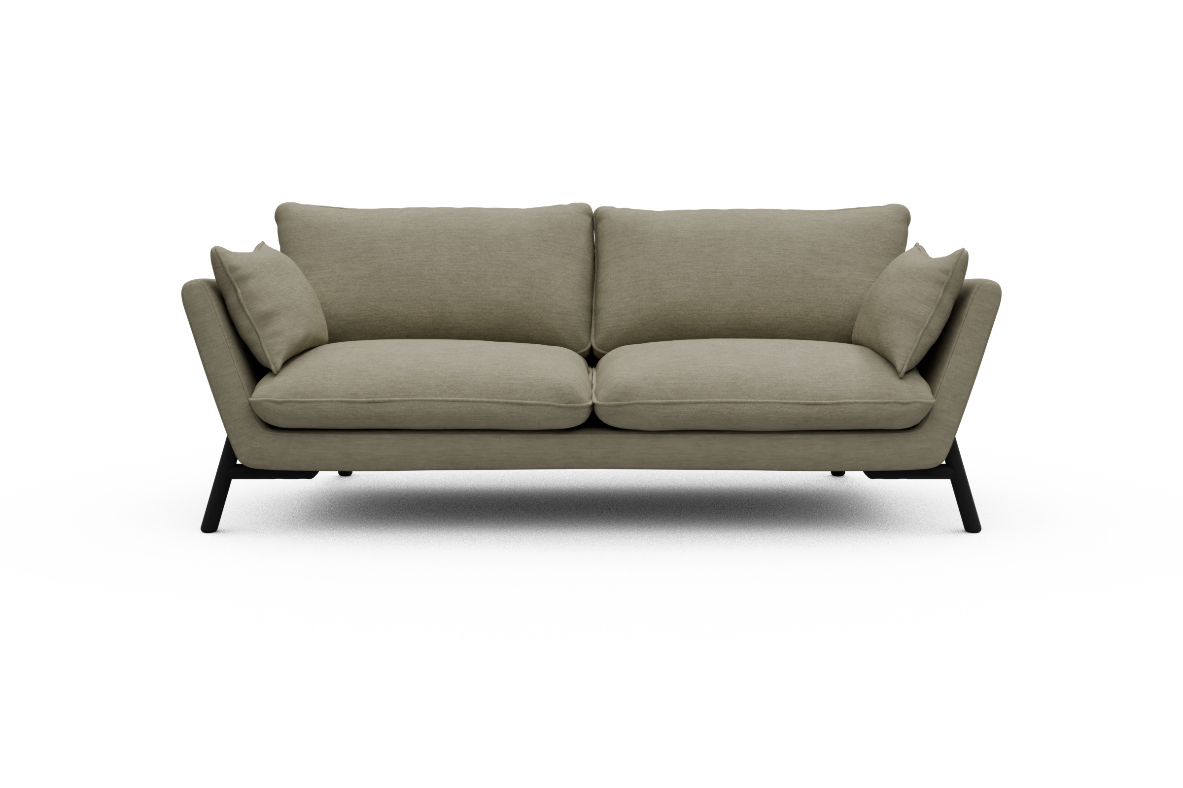 Skandi Home Sofa Emil 3-Sitzer Beinfarbe Eiche Schwarz Vivus-Dusty-Sand moebelfaktor