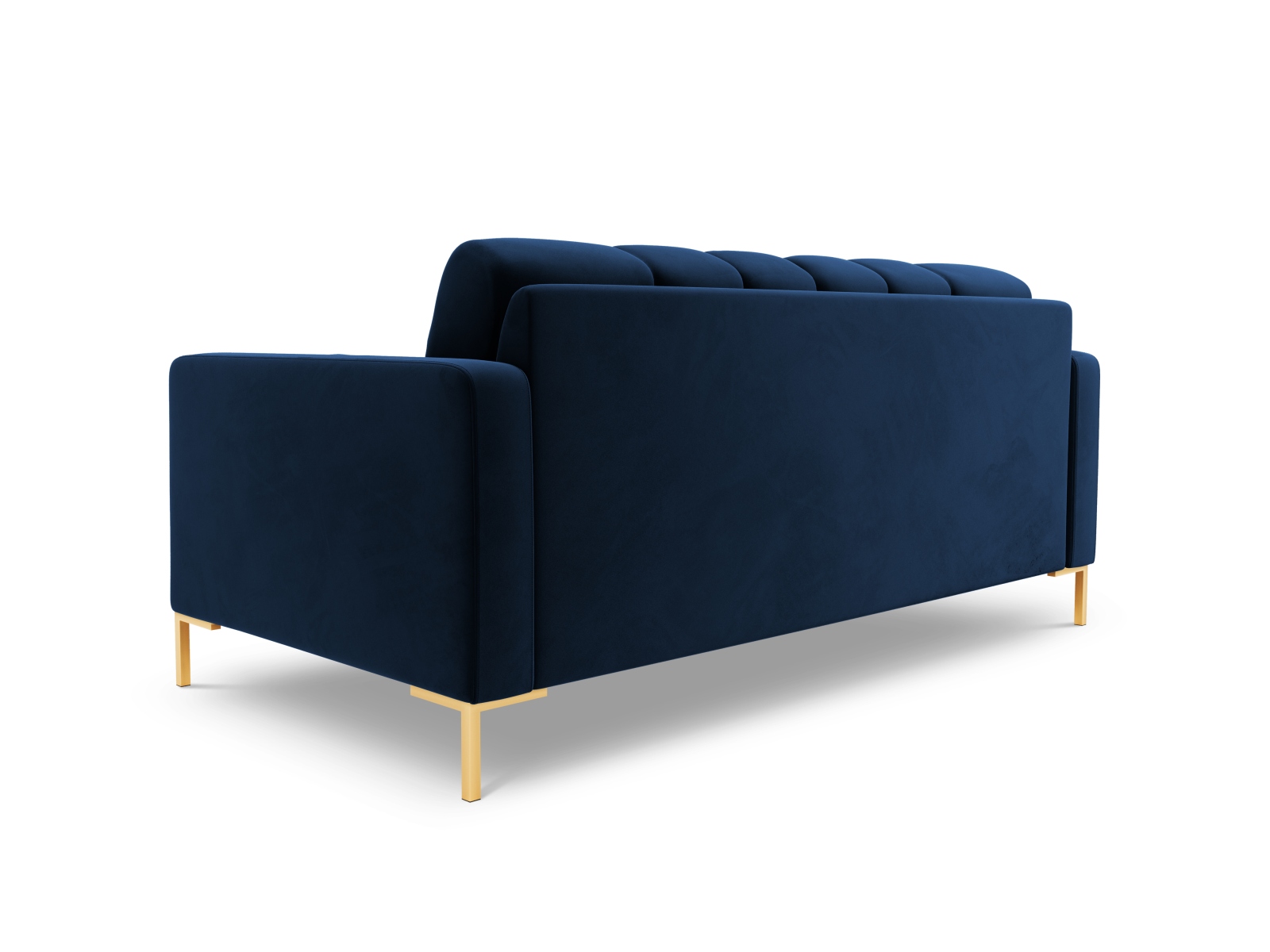 Cosmopolitan Design Sofa Bali 2-Sitzer Samt Bluvel Königsblau Beine Gold