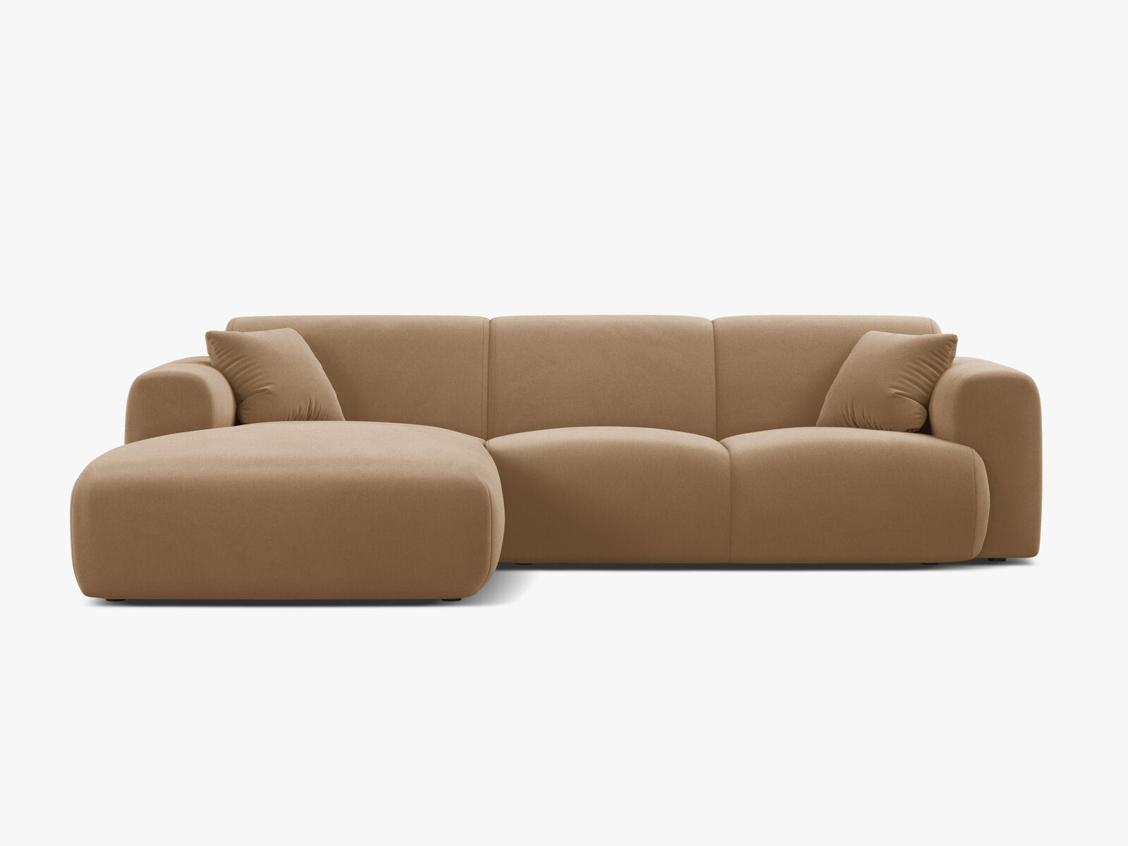 Micadoni Ecksofa Molino 4-Sitzer Links Samt Casino Sand